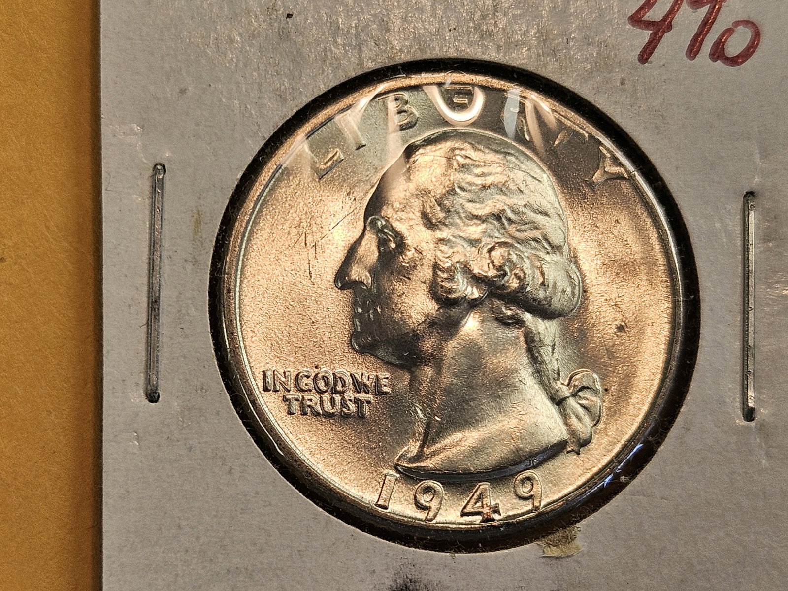 GEM Brilliant Uncirculated 1949-D silver Washington Quarter - 3