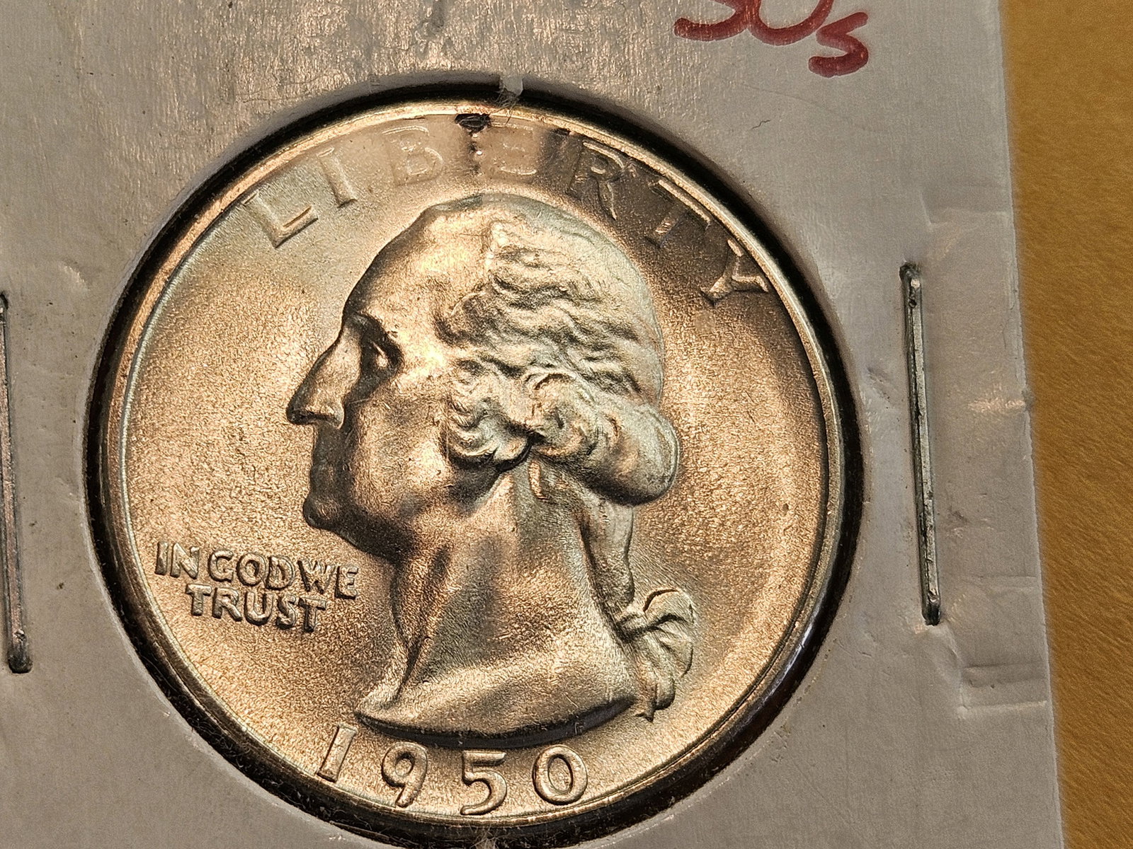 GEM Brilliant Uncirculated 1950-S silver Washington Quarter - 3