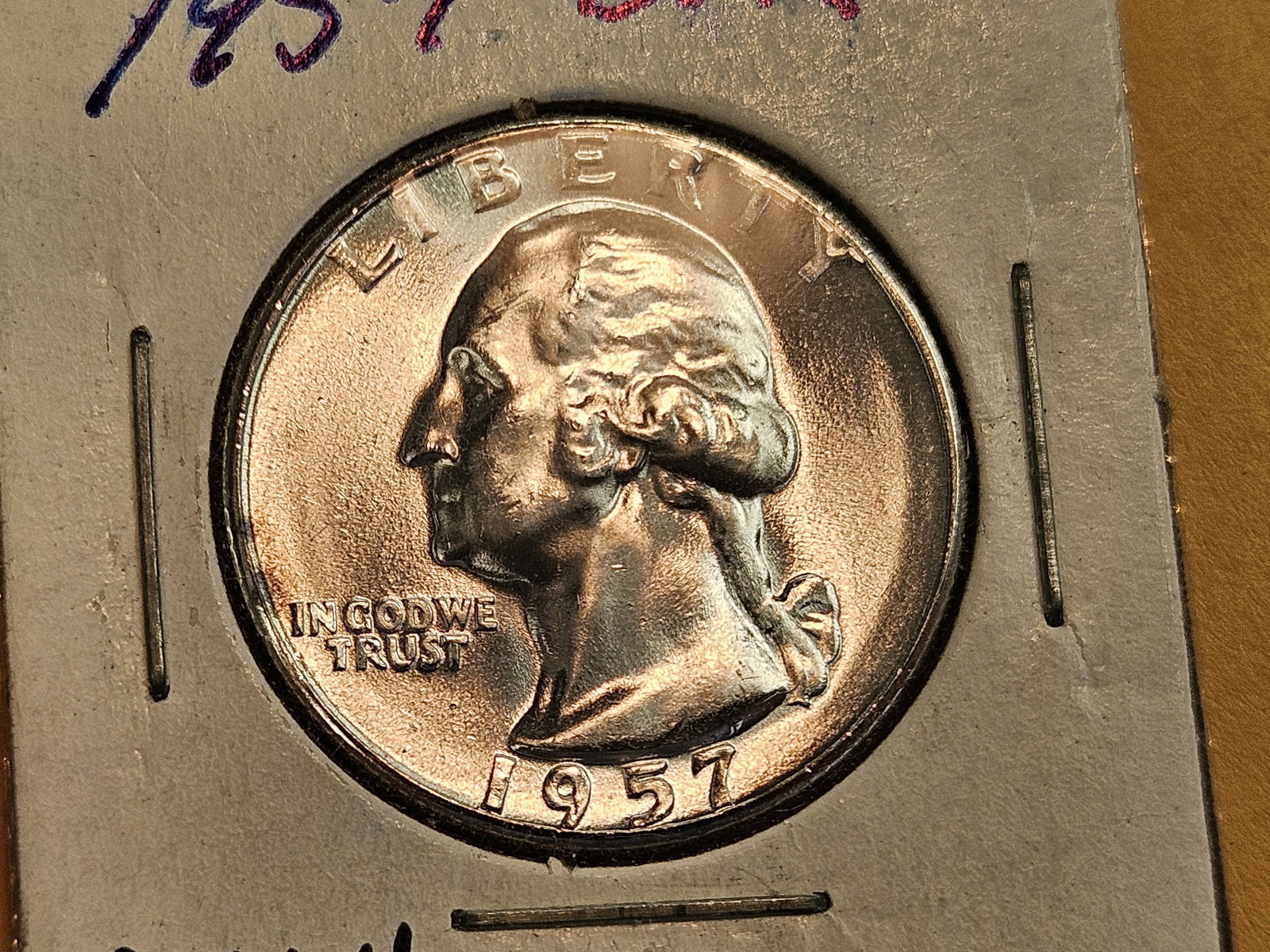 GEM Brilliant Uncirculated 1957 silver Washington Quarter - 3