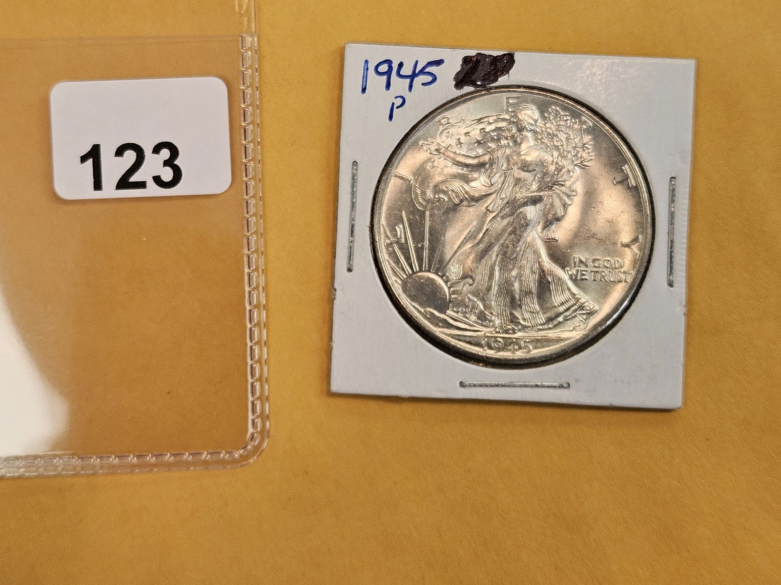 Very Choice Brilliant Uncirculated 1945 Walking Liberty Half Dollar - 2