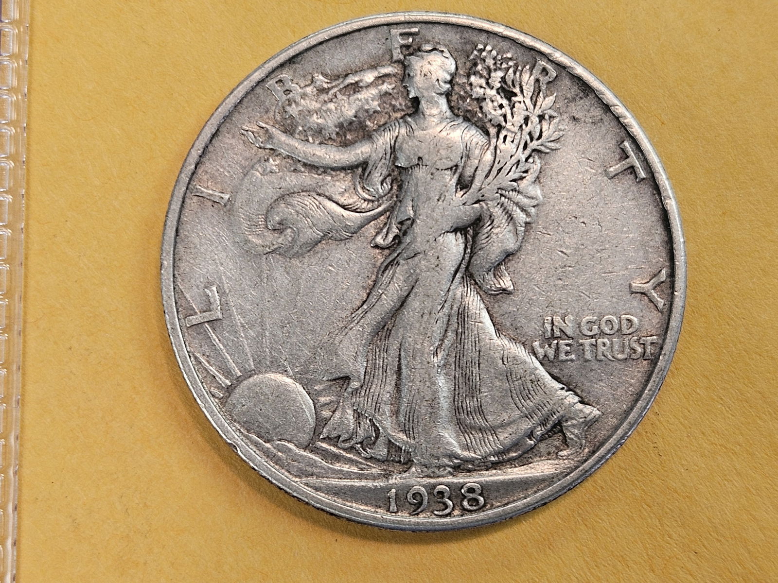 * Key Date * 1938-D Walking Liberty Half Dollar: In Extra Fine 