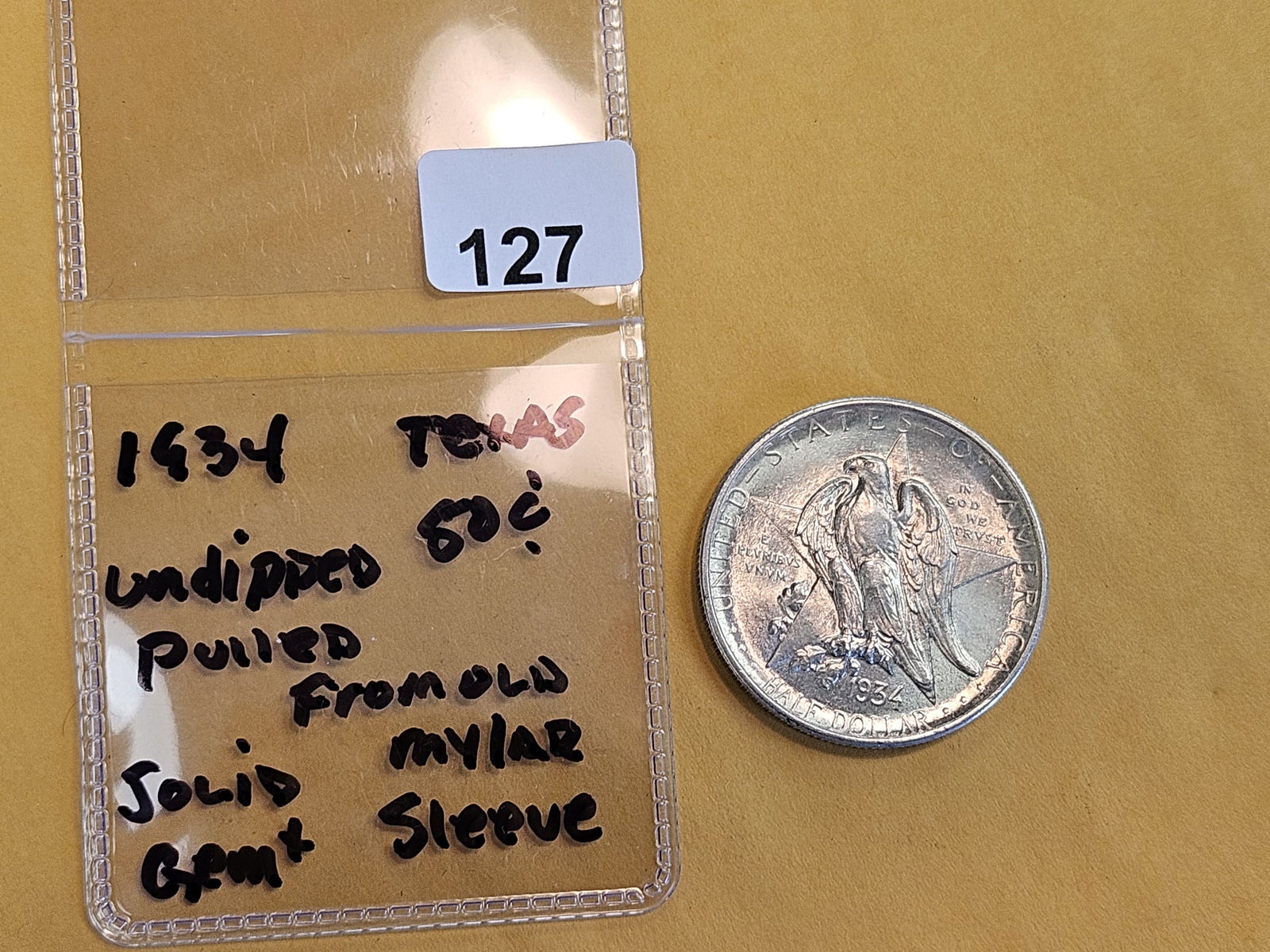 GEM Brilliant Uncirculated plus 1934 Texas Commemorative silver Half Dollar - 2