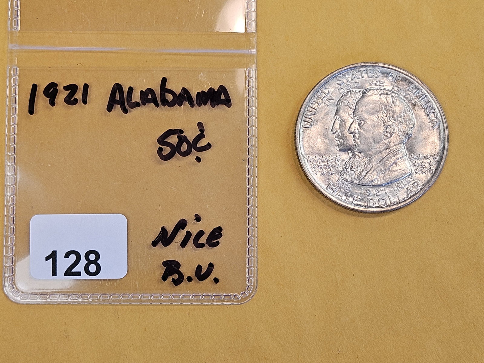 Choice Brilliant Uncirculated plus 1921 Commemorative silver Half Dollar - 2