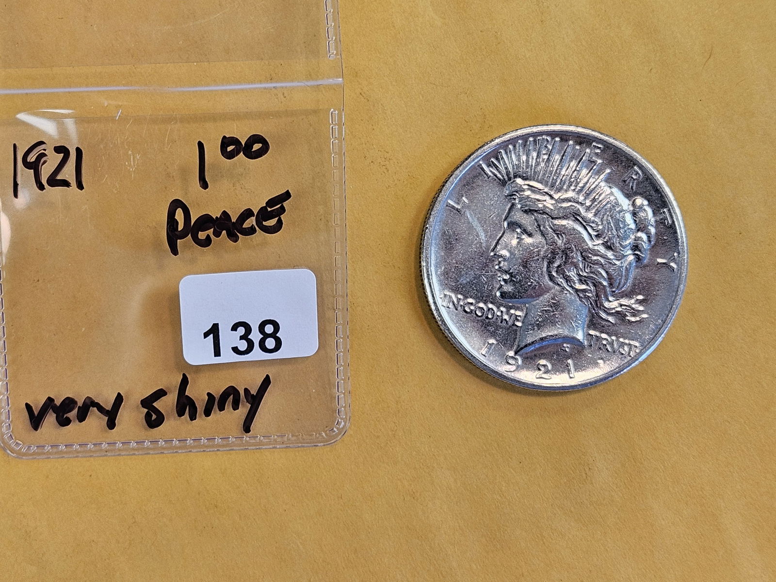 ** KEY DATE ** 1921 Peace silver Dollar - 2