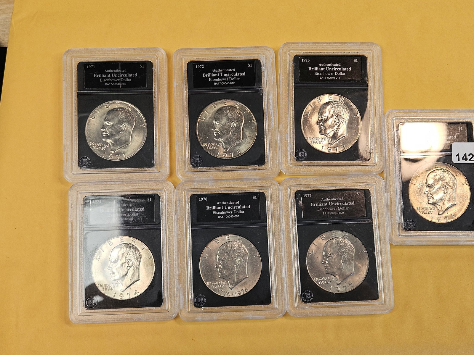 Seven Brilliant Uncirculated Eisenhower Dollars - 2