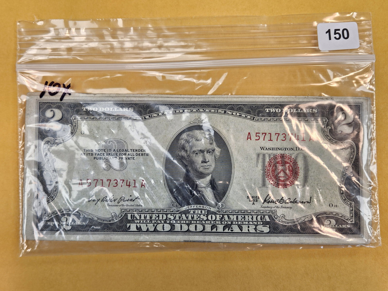 Ten $2 US Notes: Circulated 