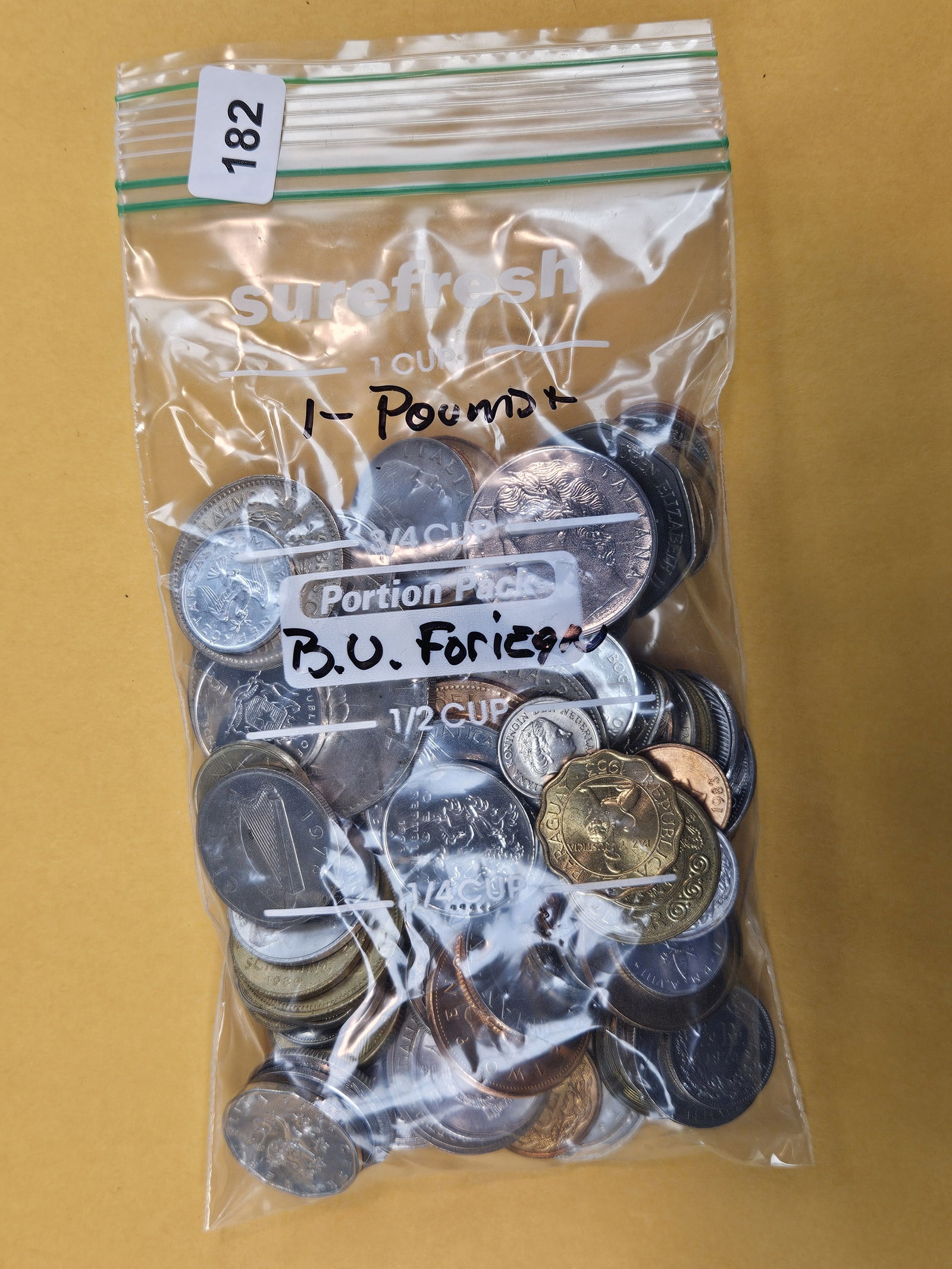 ONE POUND of mixed, Brilliant Uncirculated, World Coins: From dealer. Unsearched by us 