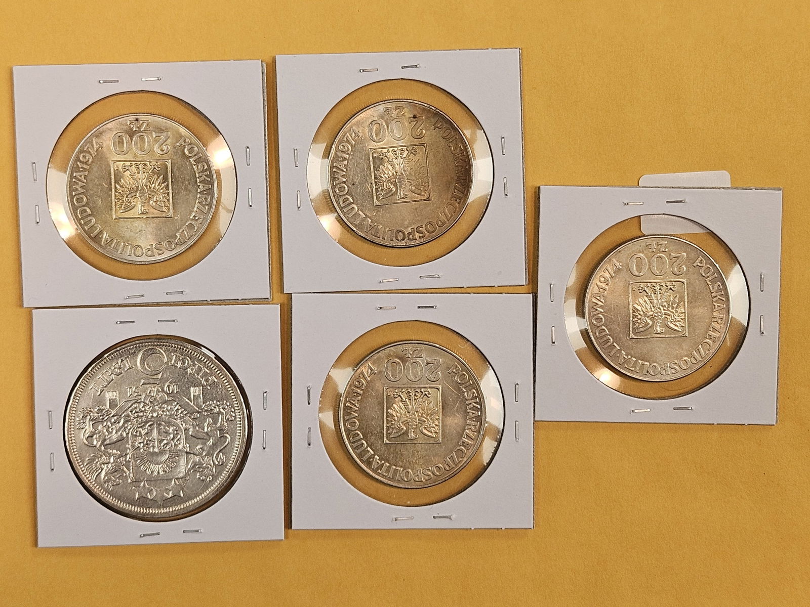 Five nice, mixed, silver, World Coins - 2