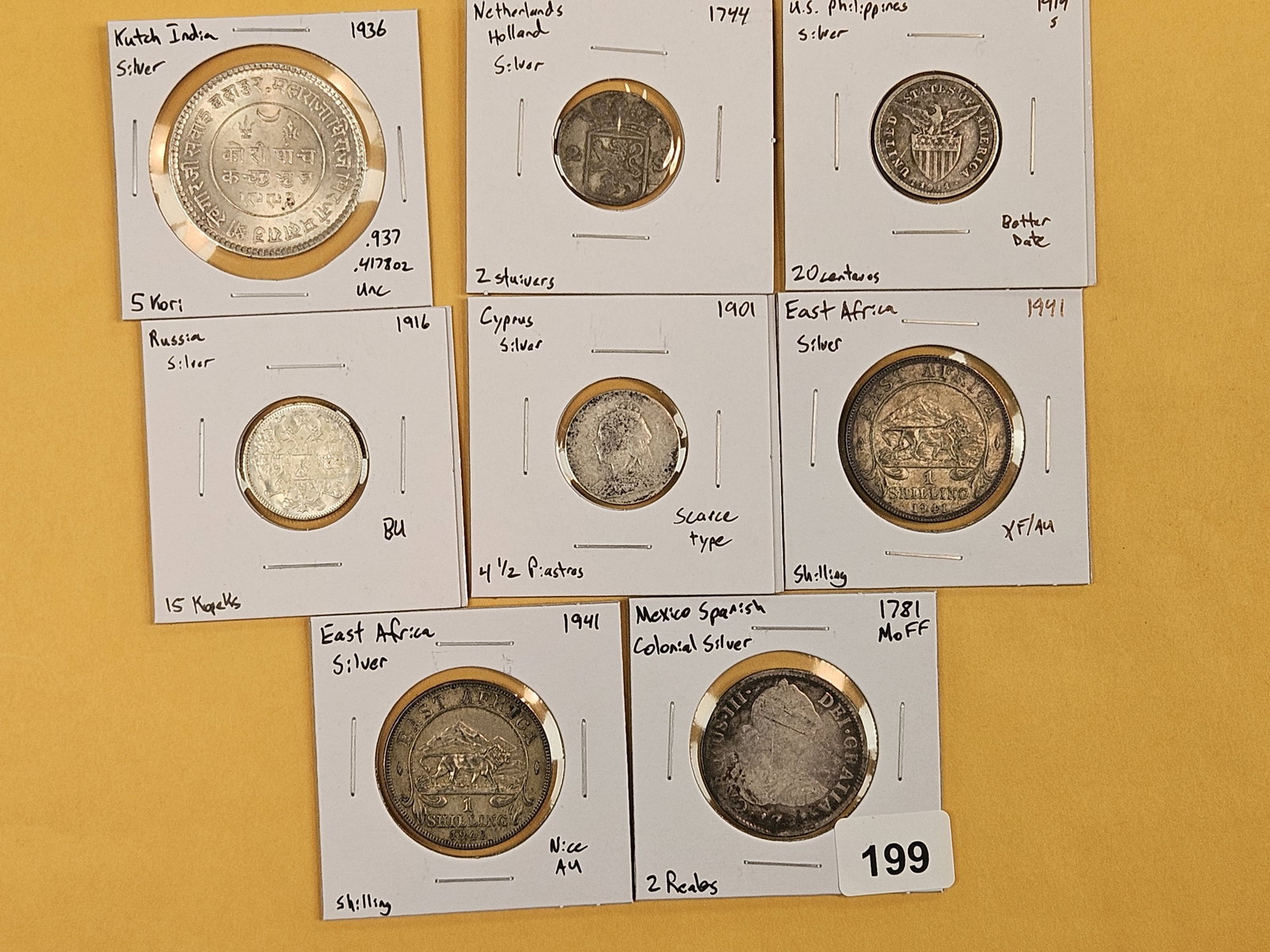 Eight nice, mixed, silver, World Coins (1 of 5)