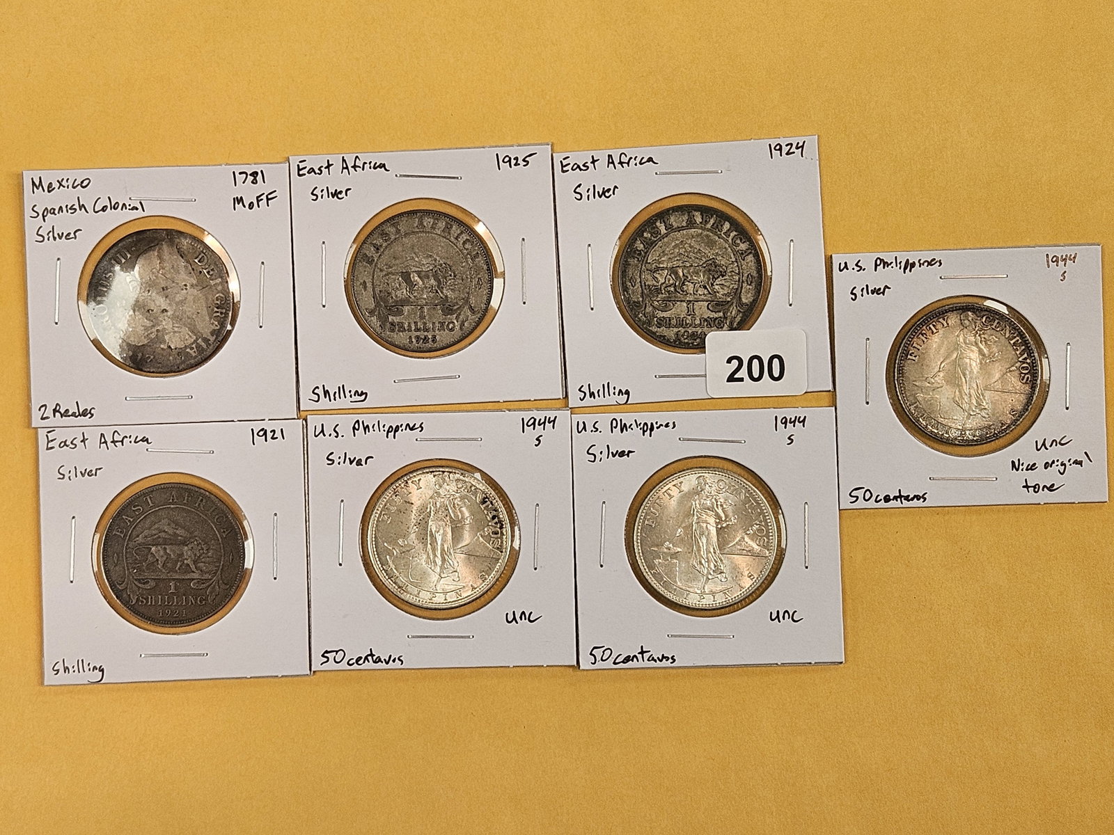 Seven nice, mixed, silver, World Coins (1 of 5)