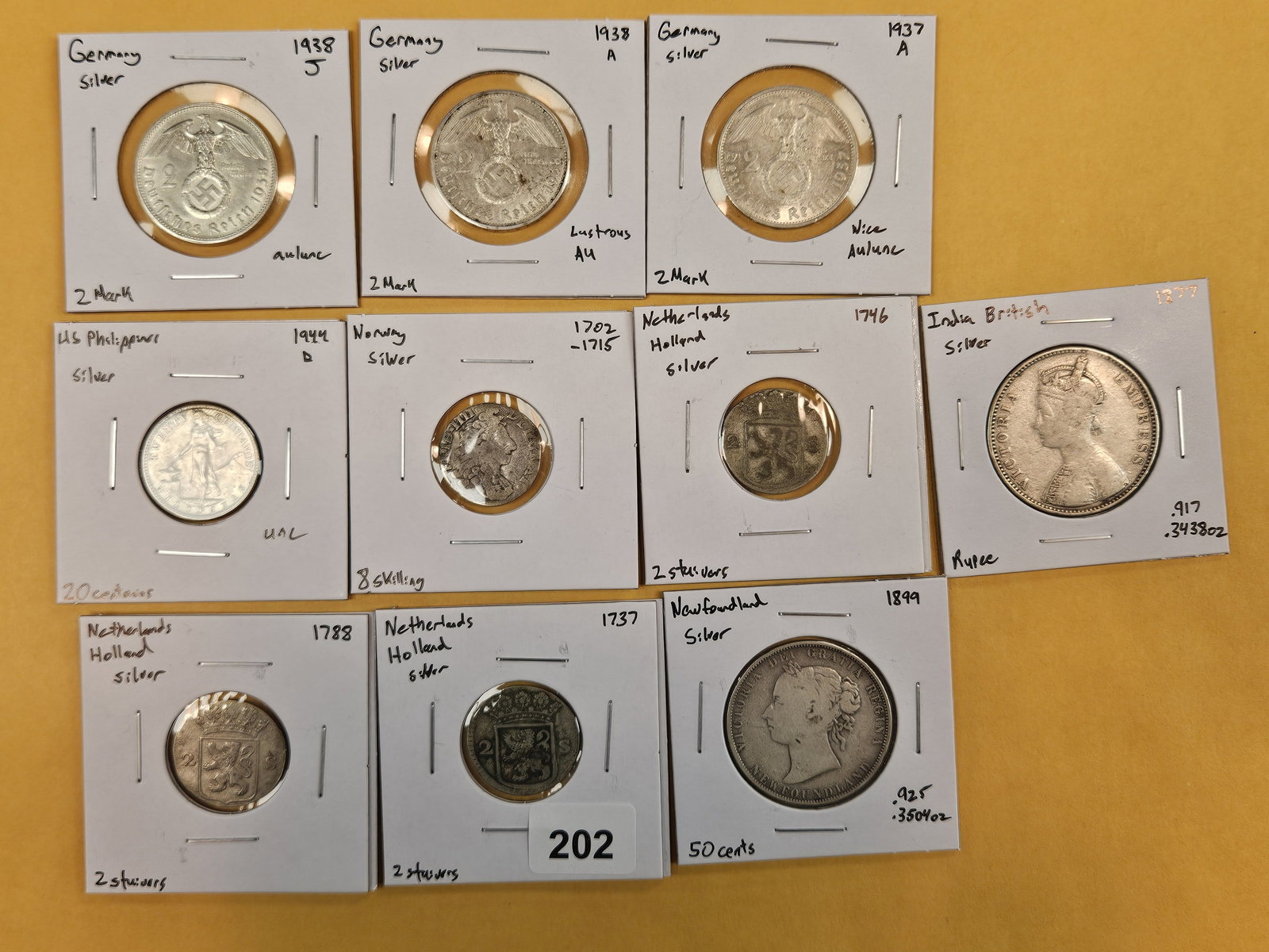 Ten nice, mixed, silver, World Coins (1 of 6)