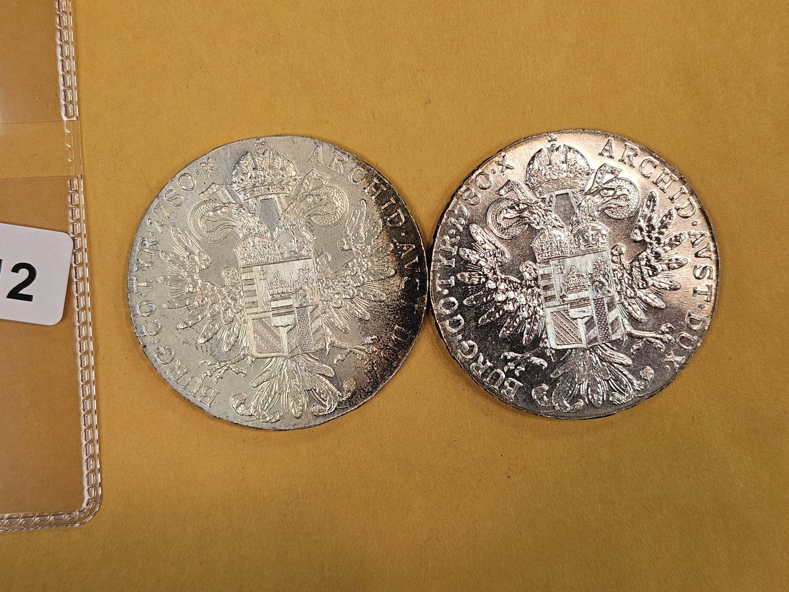 Two GEM 1780 Maria Theresa silver Thalers - 4