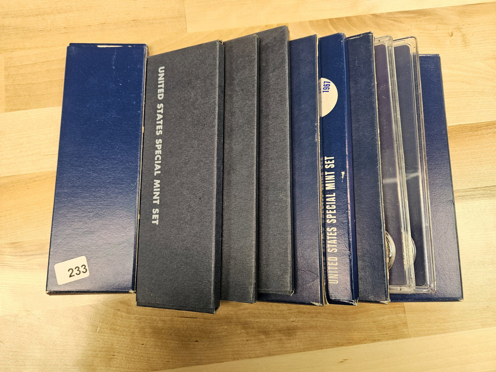 Ten Special Mint Silver Sets in original hard packs: All have the silver 40% Kennedy Half Dollar. Most in OGP 