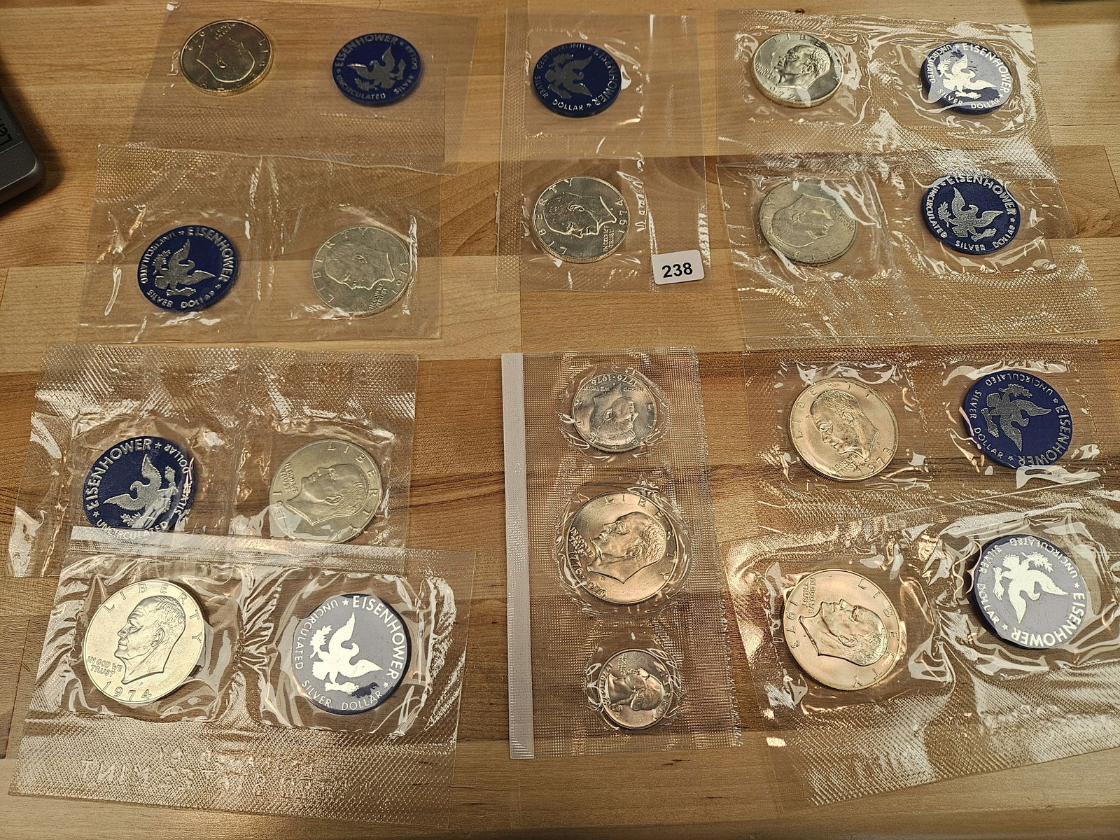 TEN GEM brilliant Uncirculated silver Eisenhower Dollars - 2