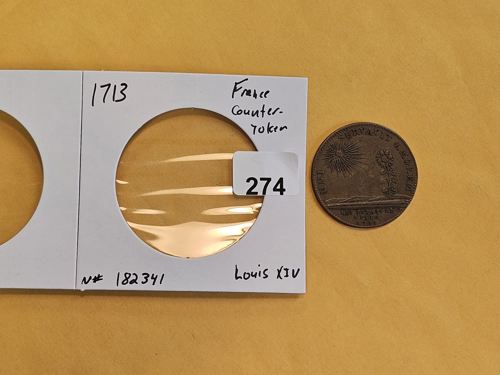 Scarce 1713 France Counter-Token - 2