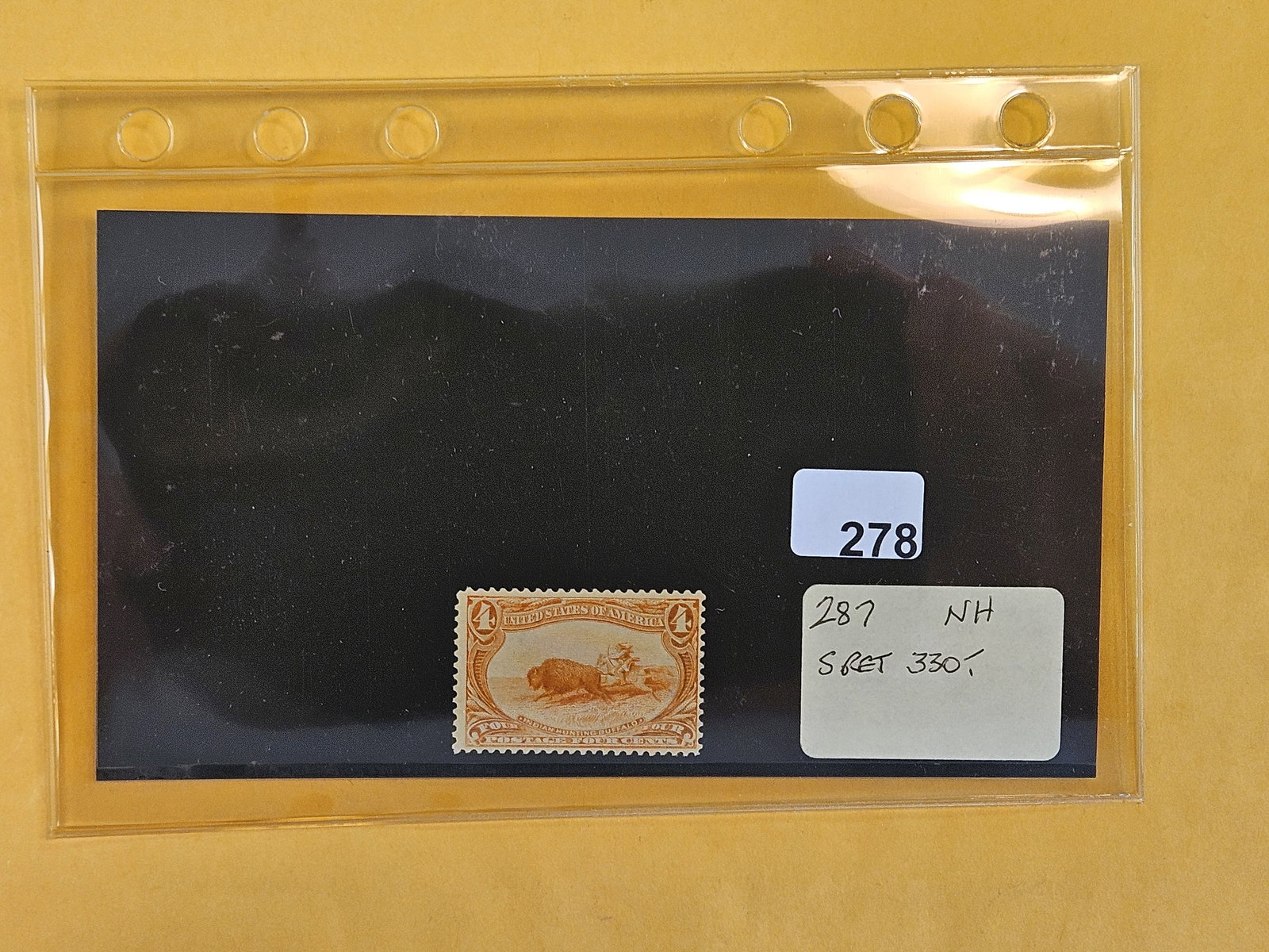 SCARCE PHILATELICS!: Scott 287: 1898 4c Trans Mississippi Exposition: Indian Hunting Buffalo. NEW! Never Hinged!