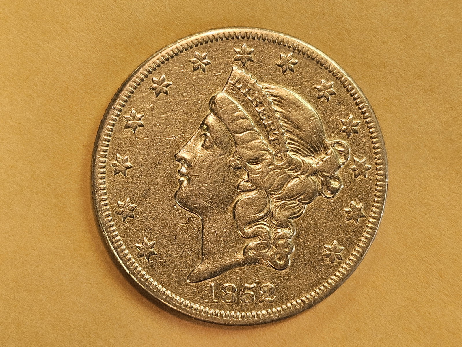 * GOLD * SEMI-KEY! 1852-O Gold Liberty Head Twenty Dollar Double Eagle - 5