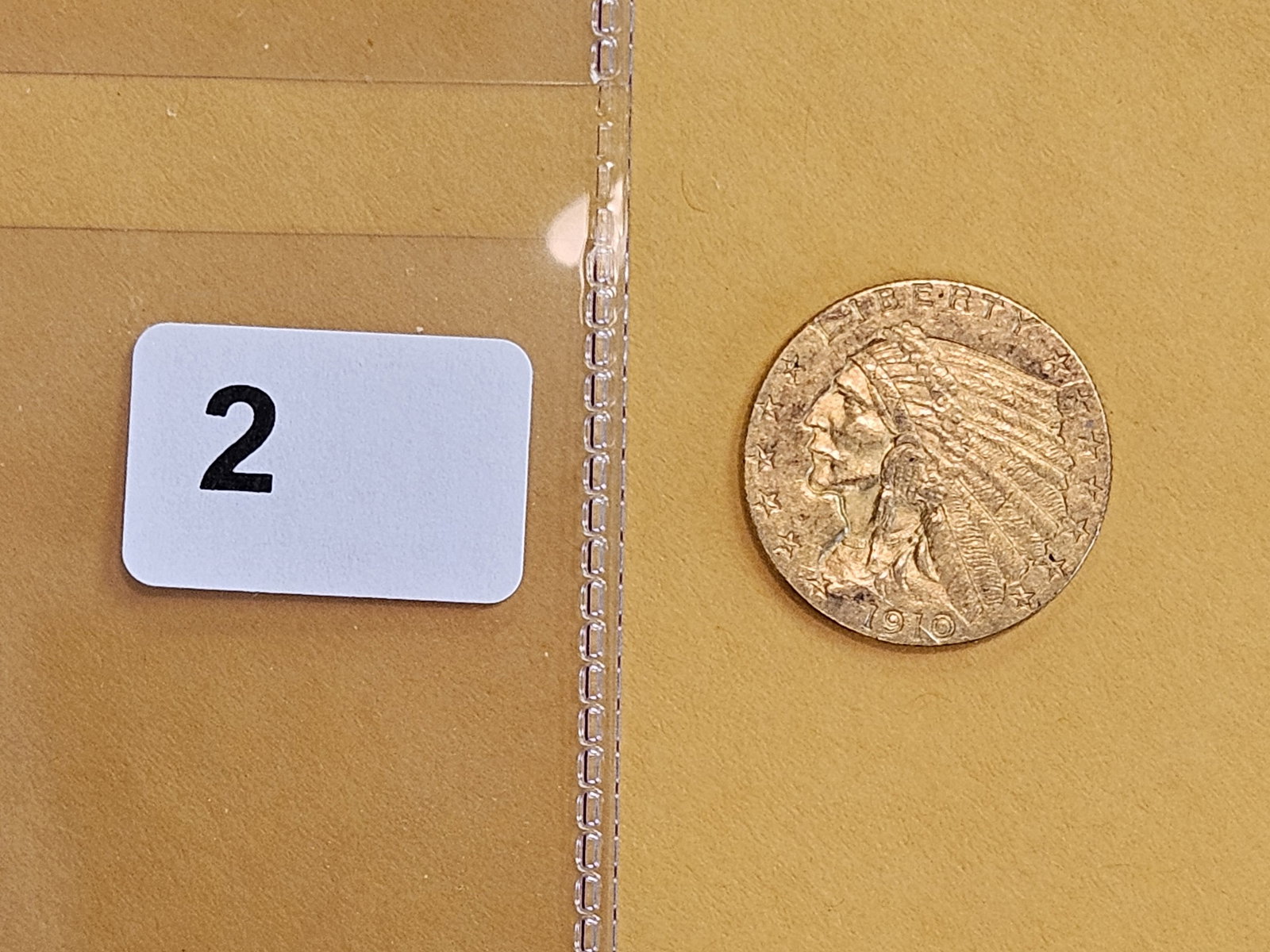 GOLD! Brilliant About Uncirculated plus 1912 Gold Indian Head $2.5 Dollars - 2