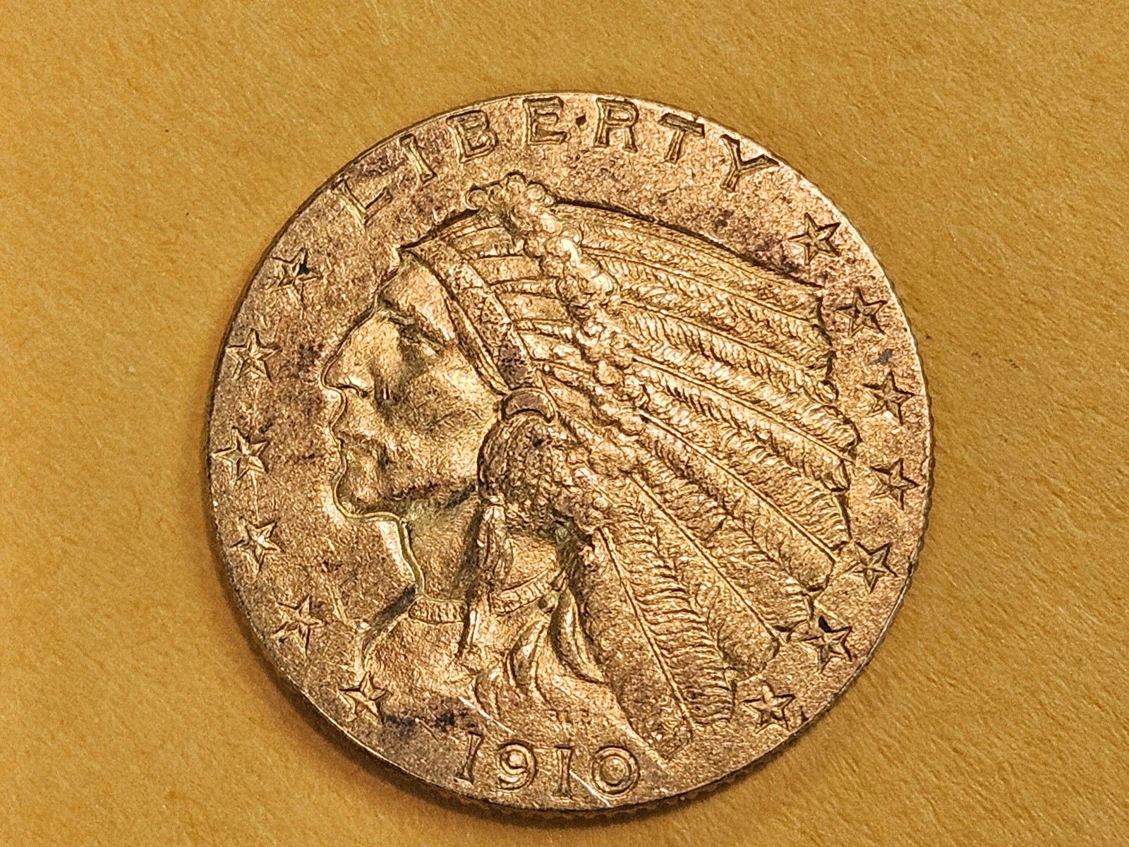 GOLD! Brilliant About Uncirculated plus 1912 Gold Indian Head $2.5 Dollars - 3