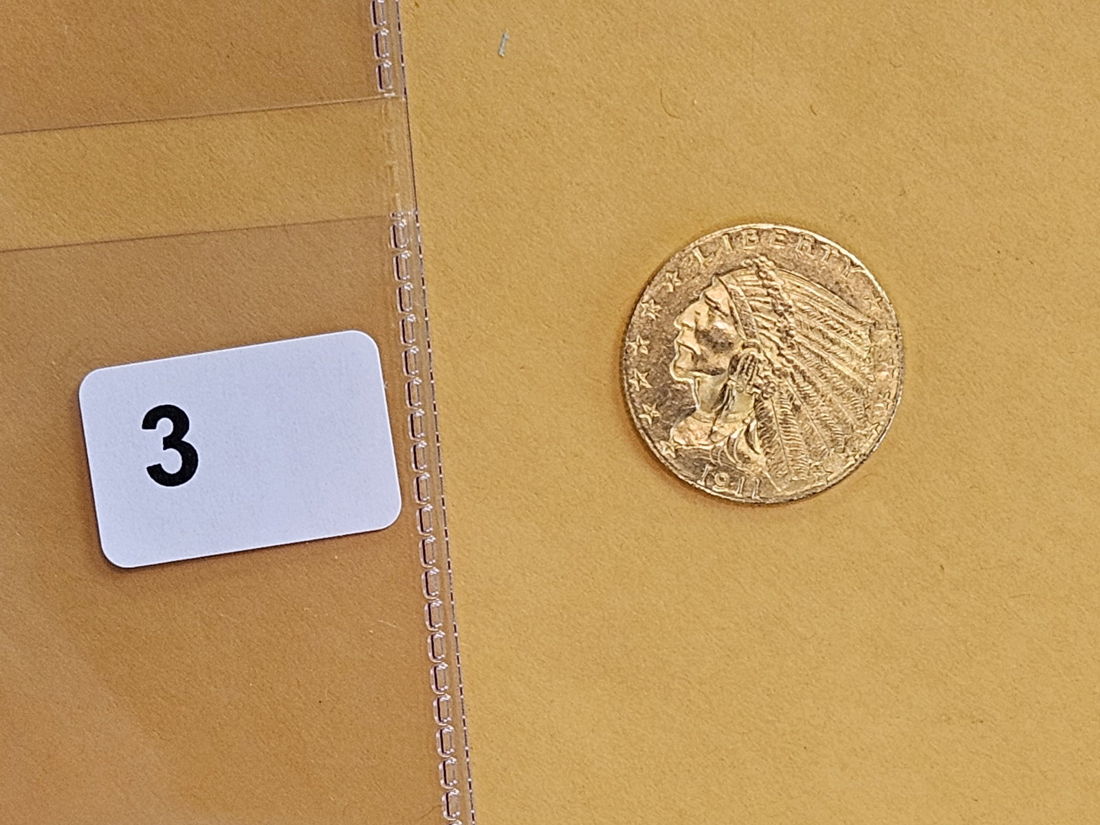 GOLD! Brilliant About Uncirculated plus 1911 Gold Indian Head $2.5 Dollars - 2