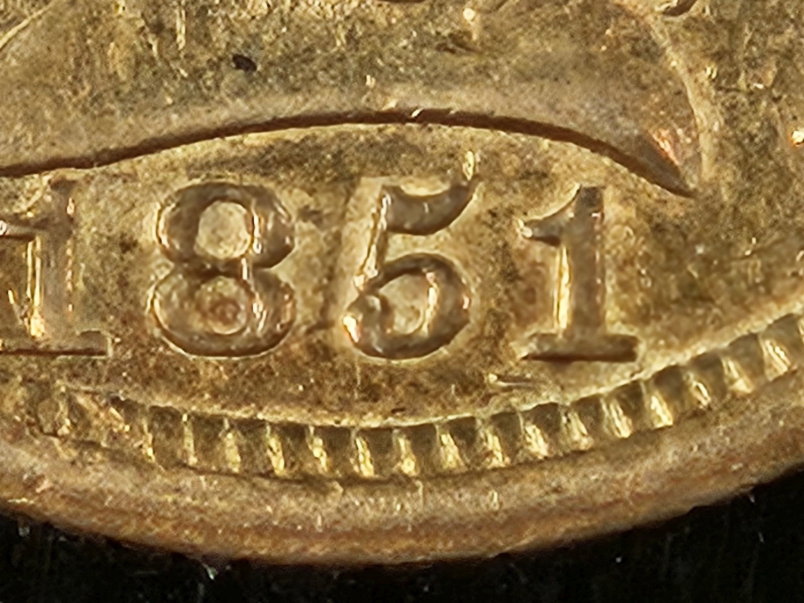 * GOLD * Better Date 1851-O Liberty Head GOLD $2.5 Dollars in About Uncirculated - 4