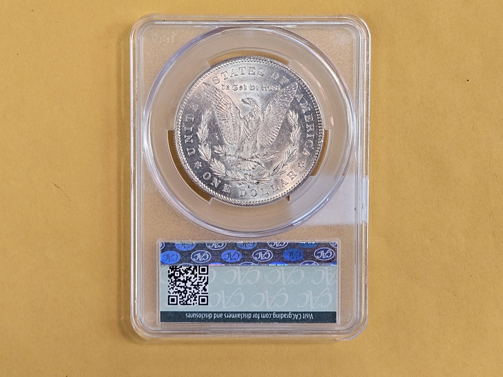 CACG 1878-S Morgan Dollar in Brilliant About Uncirculated - 58 - 3