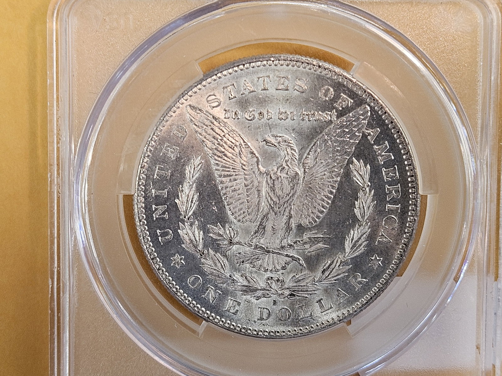 CACG 1878-S Morgan Dollar in Brilliant About Uncirculated - 58 - 4