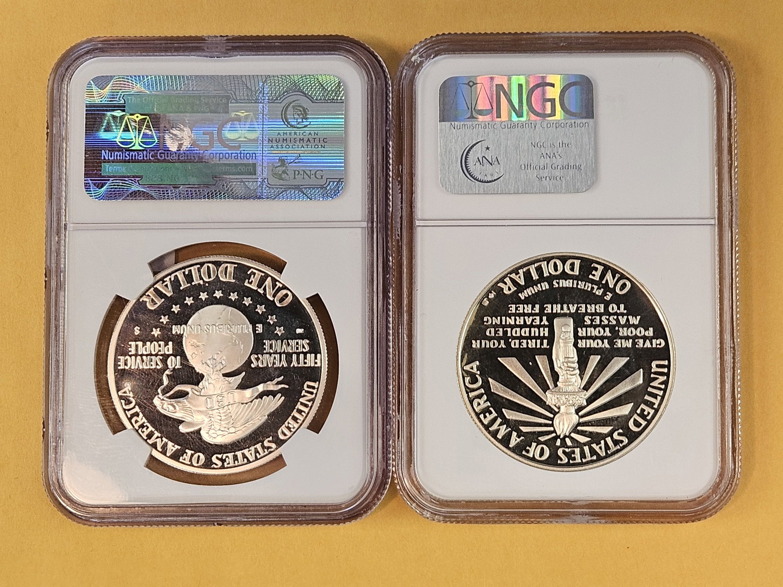 Two NGC-graded Commemorative Silver Dollars in Proof 69 Ultra Cameo - 2