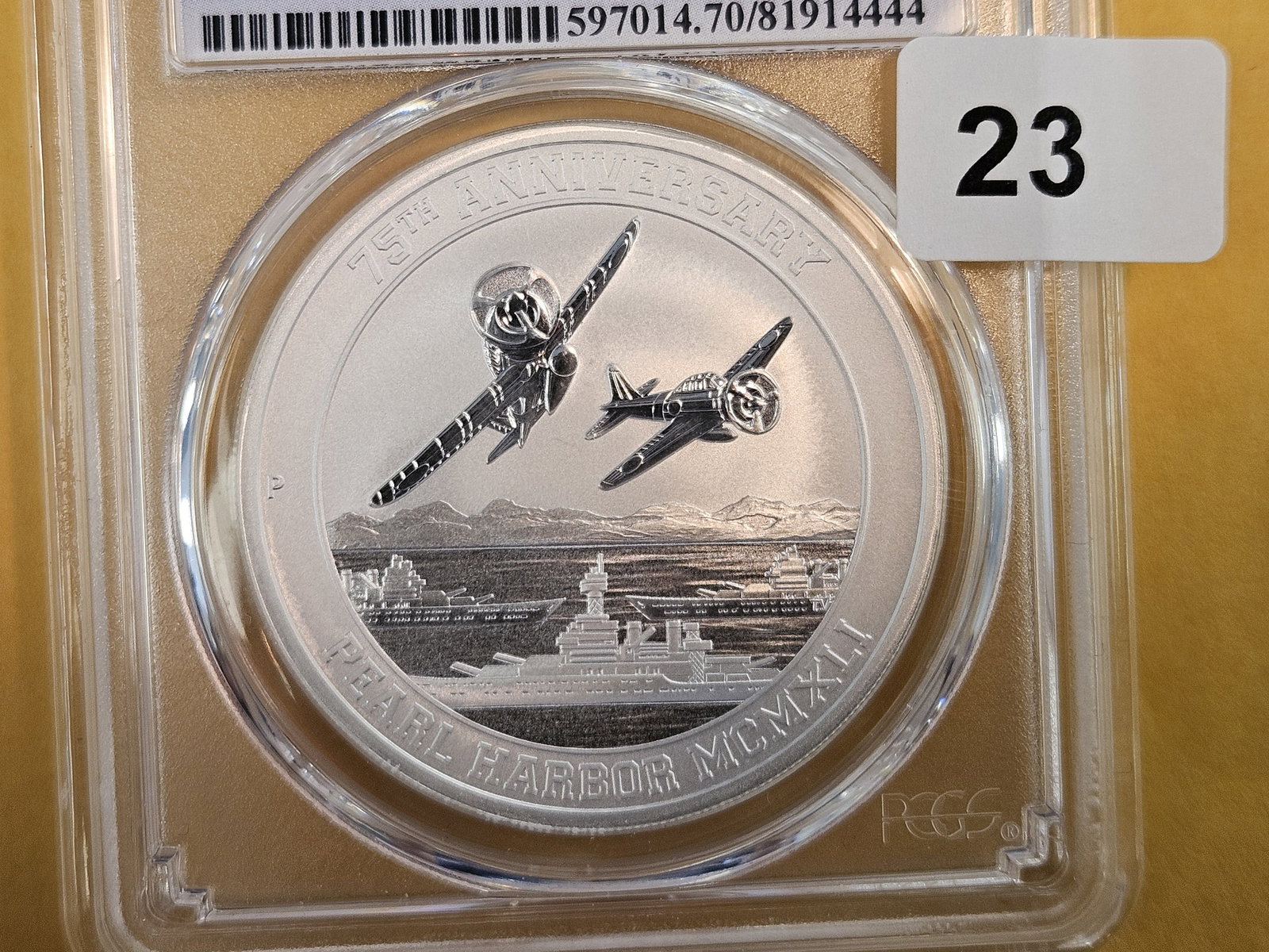 PERFECT! PCGS 2016-P Tuvalu silver Dollar in Mint State 70: Perfect Grade! Pearl Harbor 