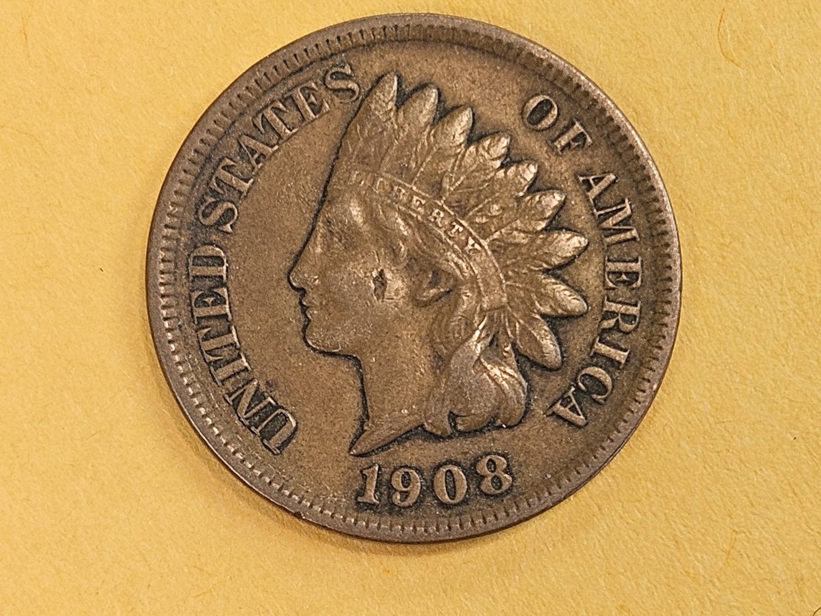 * Semi-key 1908-S Indian Cent in About Uncirculated - 3