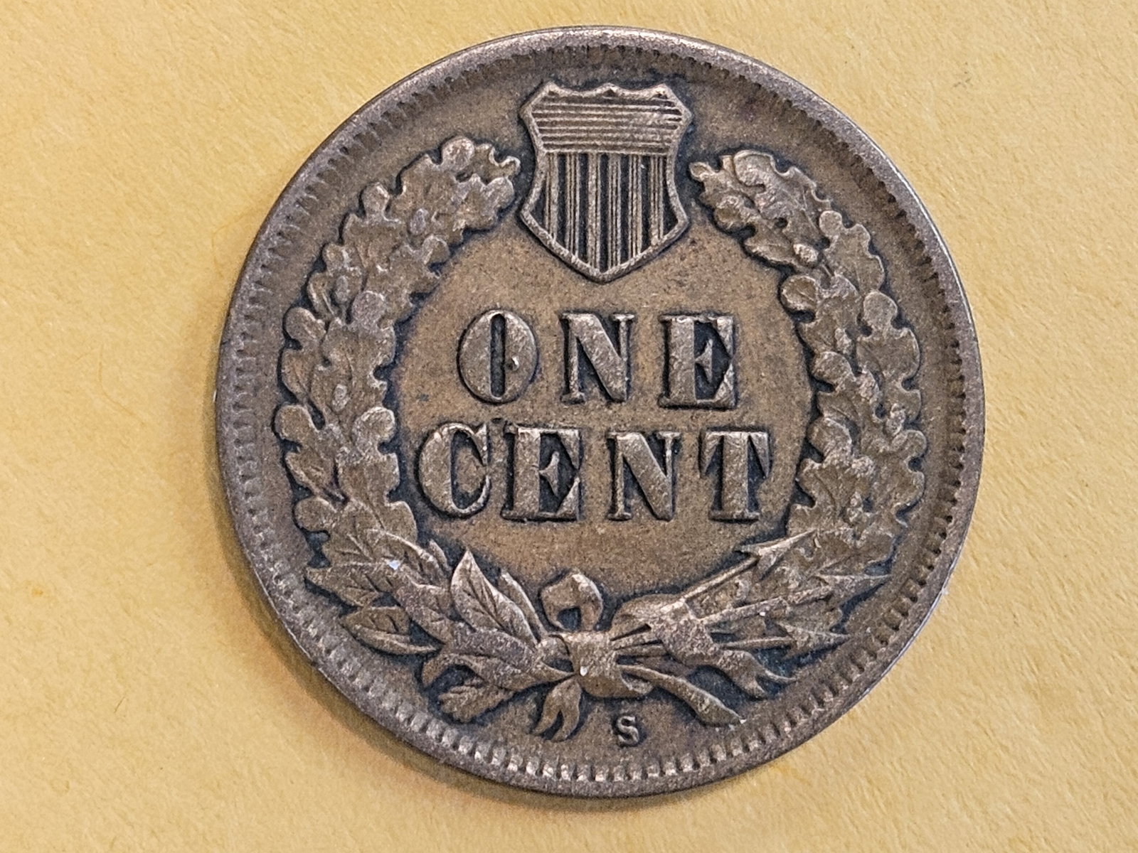 * Semi-key 1908-S Indian Cent in About Uncirculated - 5