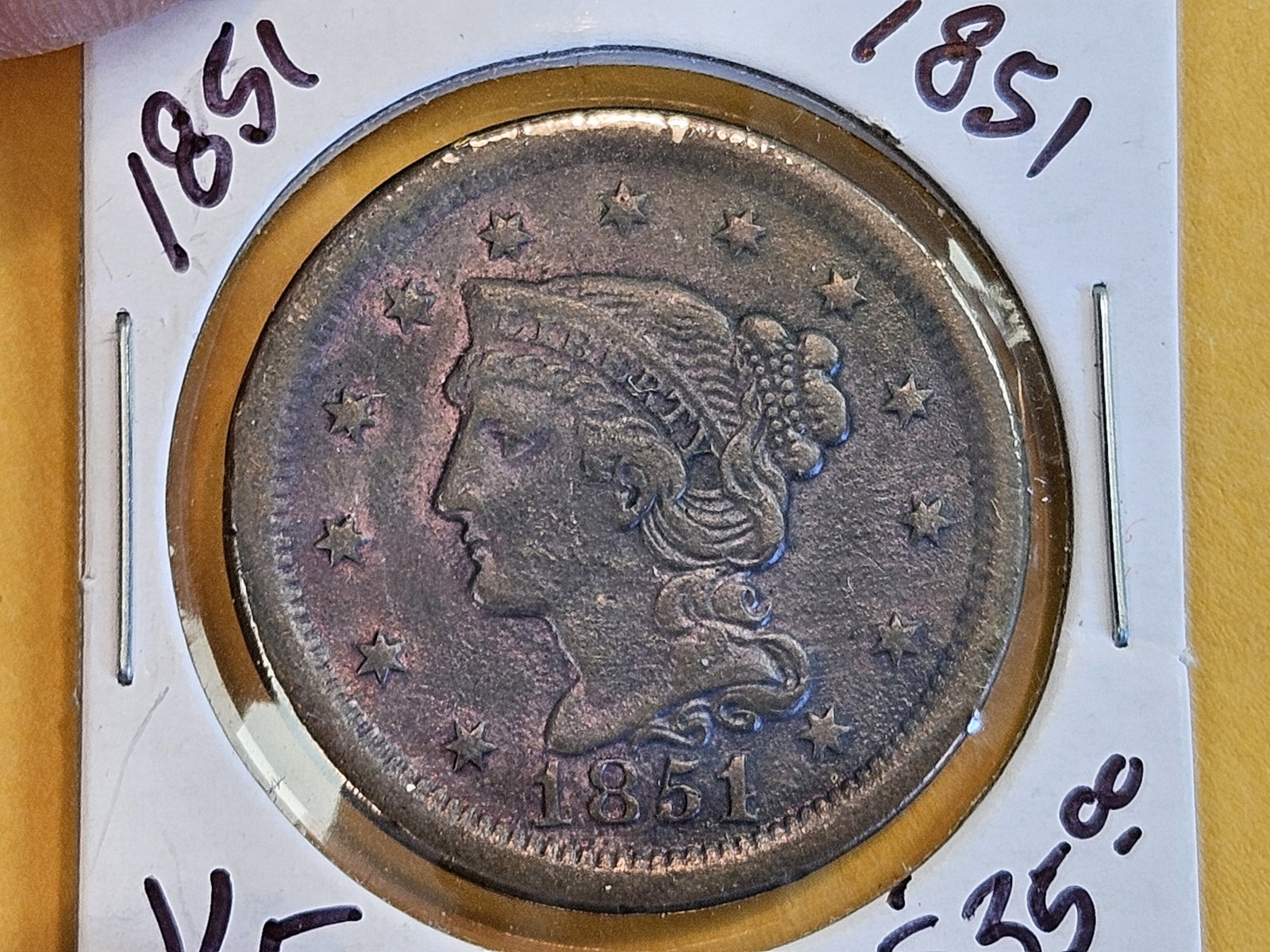 1846 and 1851 Braided Hair Large Cents - 4