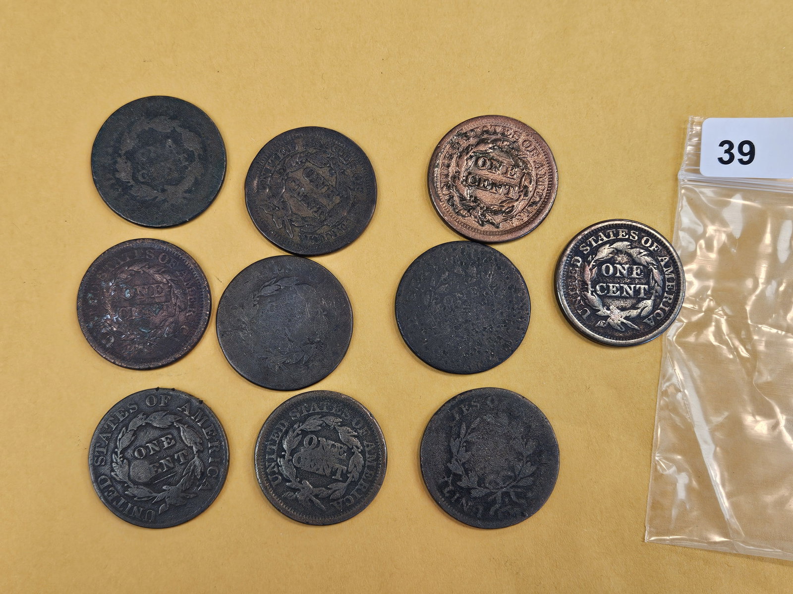 Ten mixed Large cents - 3