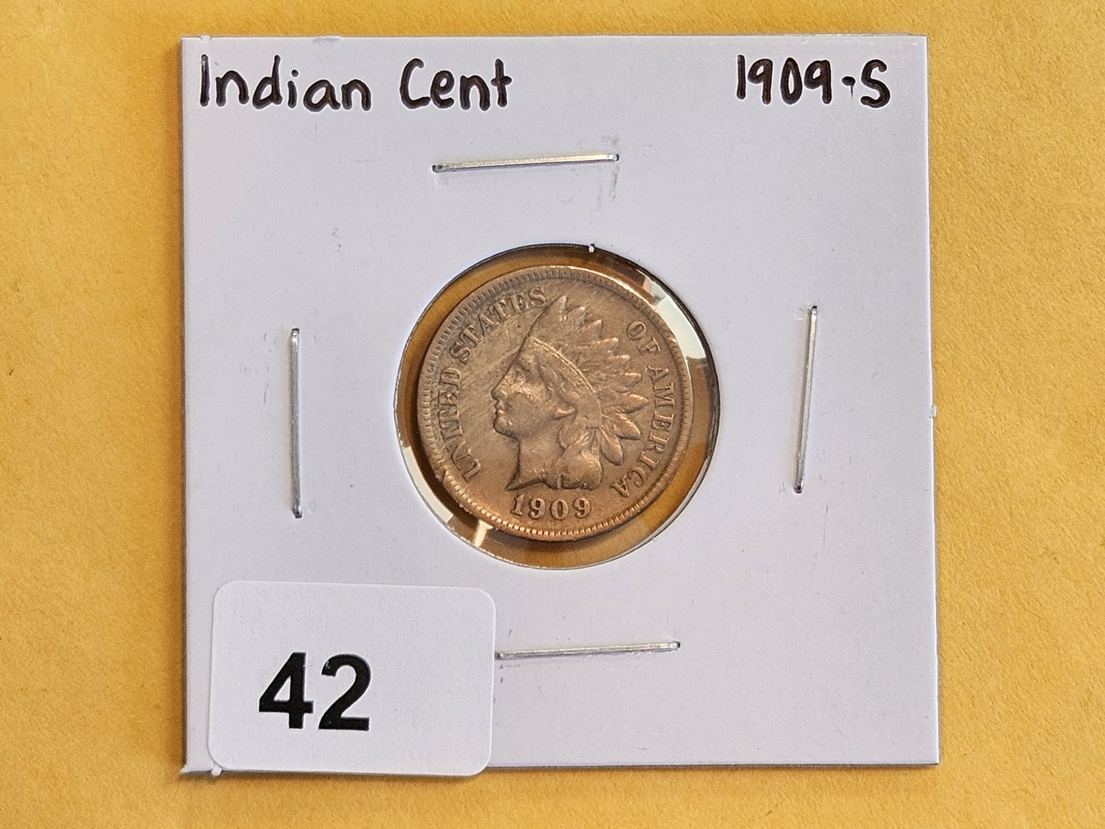 * Semi-Key Date 1909-S Indian cent in Fine - details - 2