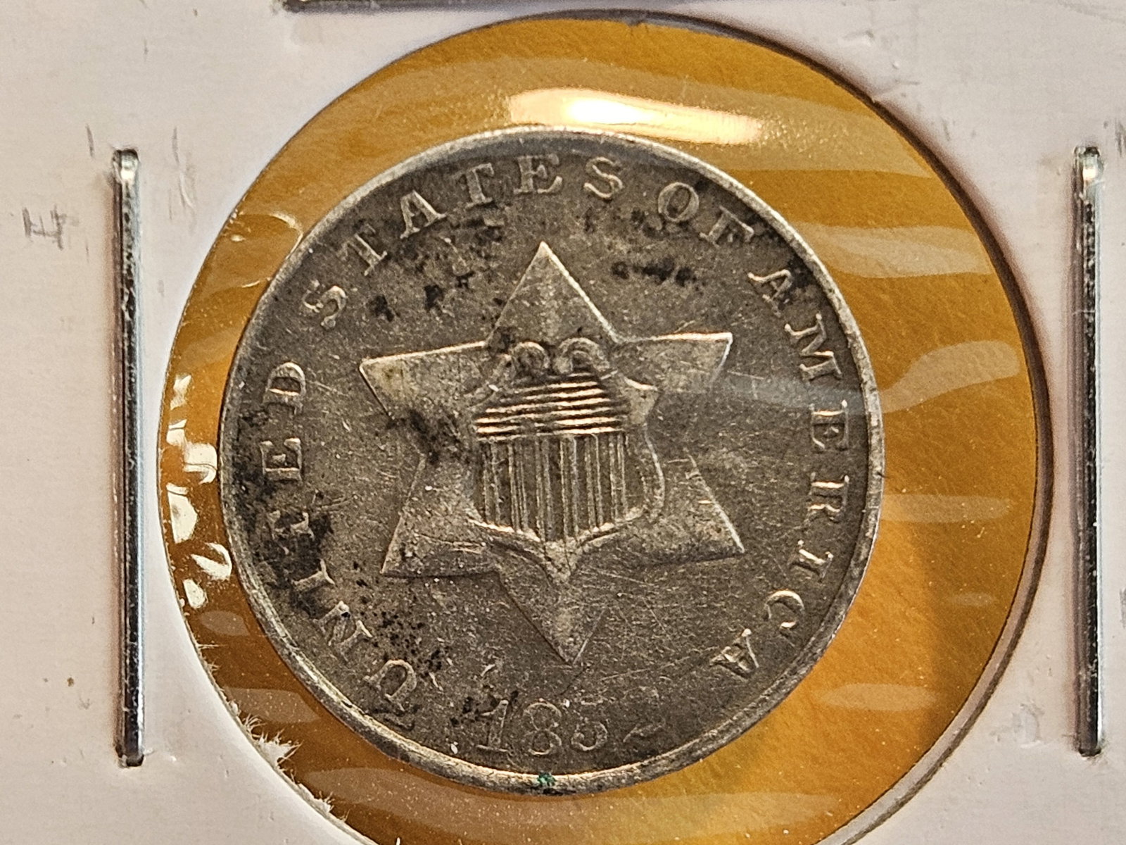 1852 Three Cent Silver Trime: In Very Fine 