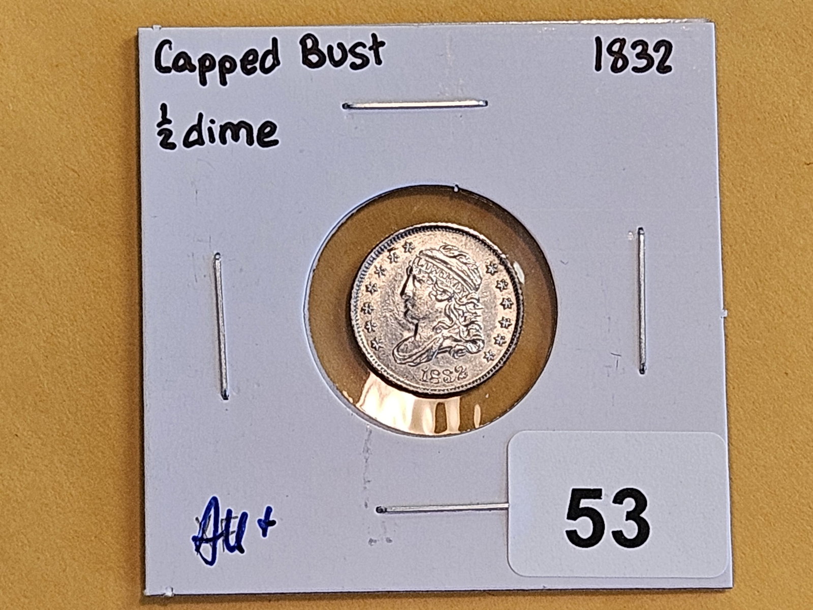 1832 Capped Bust silver Half-Dime in Brilliant About Uncirculated plus - 2