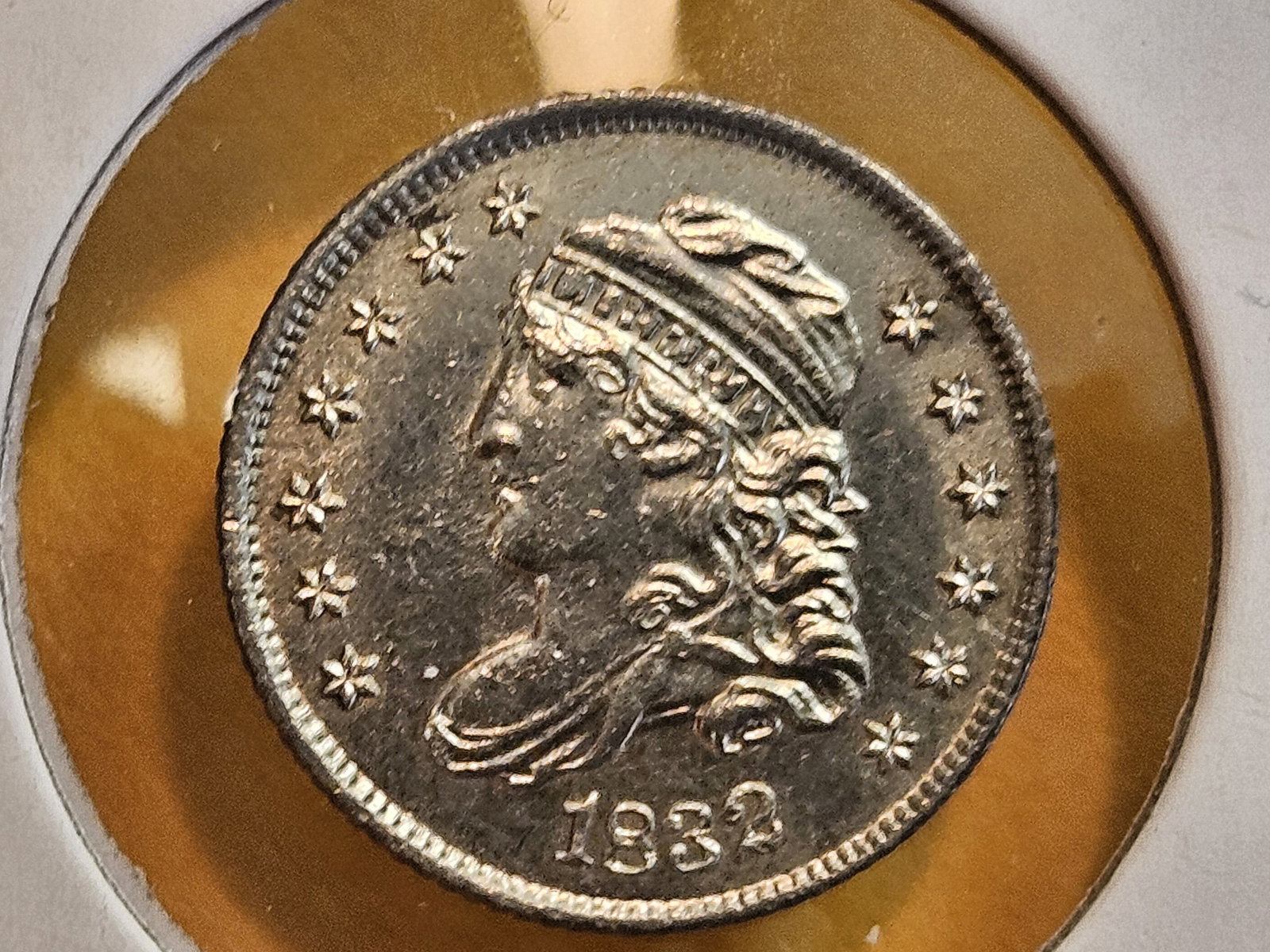 1832 Capped Bust silver Half-Dime in Brilliant About Uncirculated plus - 4