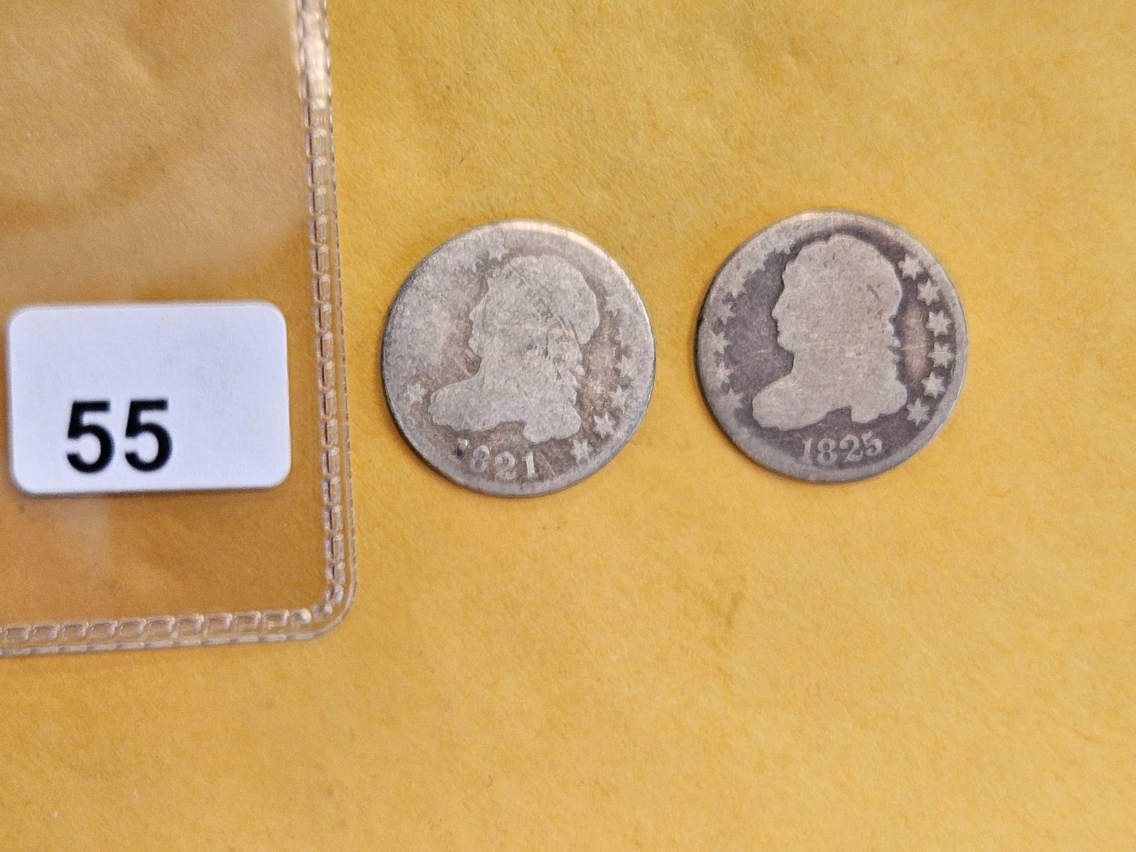 1821 and 1825 Capped Bust silver Dimes - 2