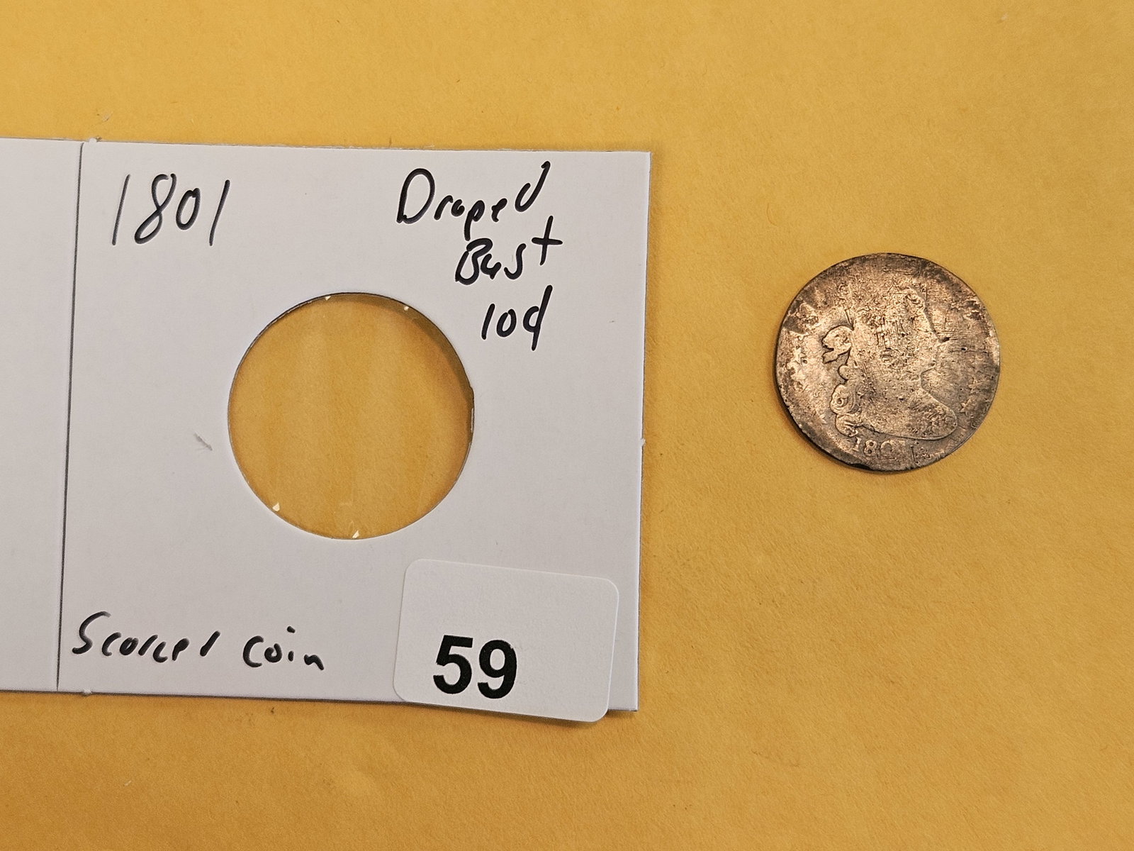 ** RARE ** 1801 Draped Bust Silver Dime - 2
