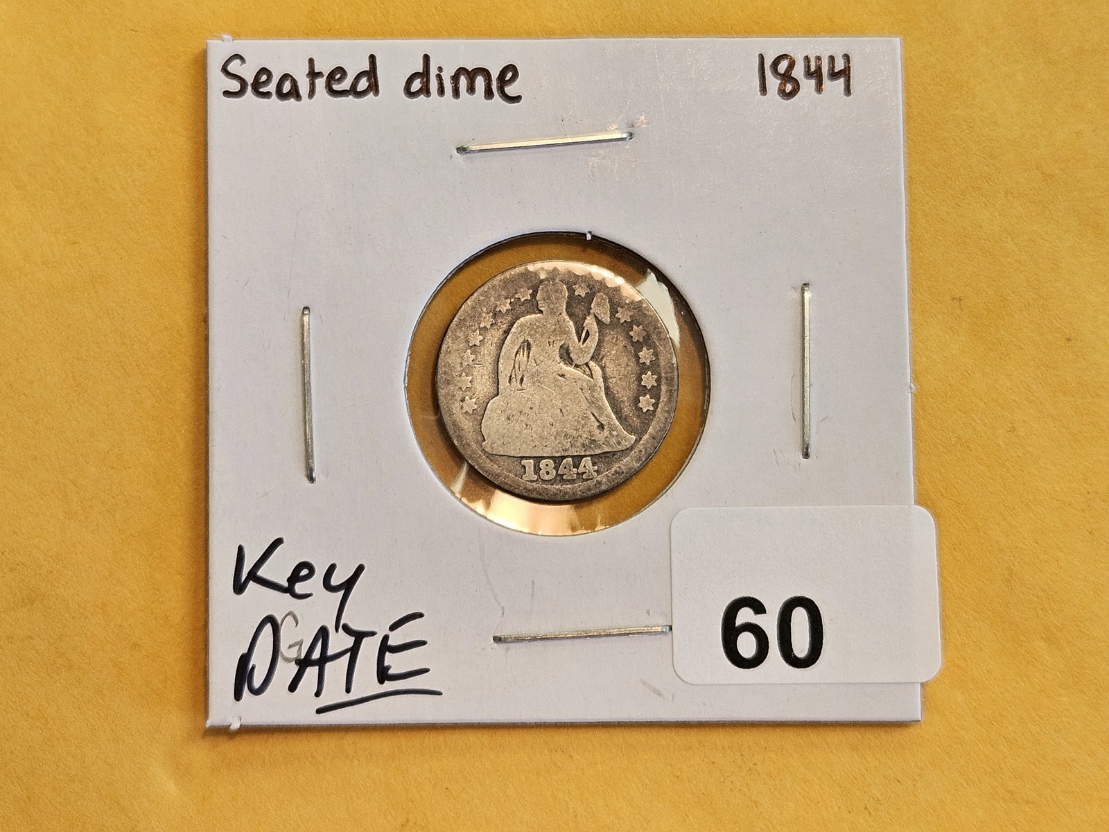 ** KEY DATE ** 1844 Seated Liberty Silver Dime! - 2