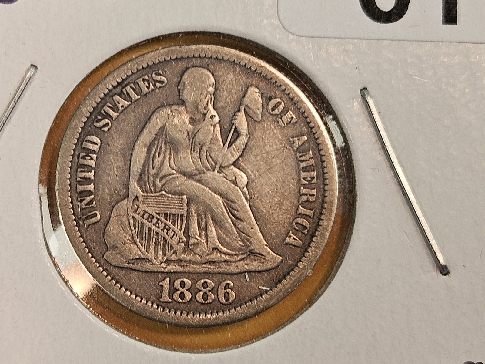 Three Seated Liberty silver Dimes in Good plus to Very Fine plus - 4