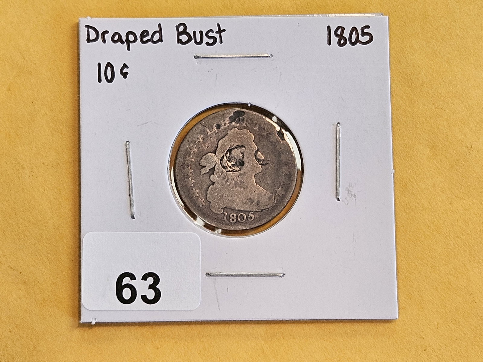 Rare 1805 Draped Bust silver dime - 2