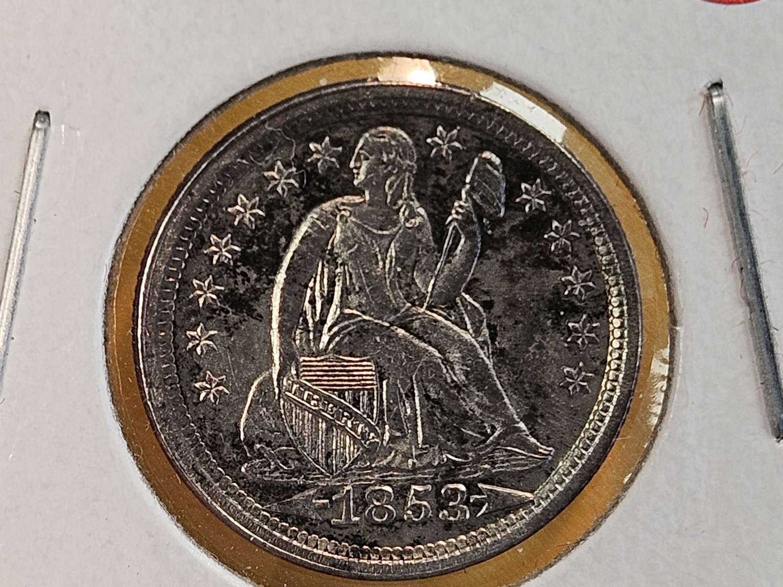 * Better Grade * 1853 with Arrows Seated Liberty silver Dime - 7