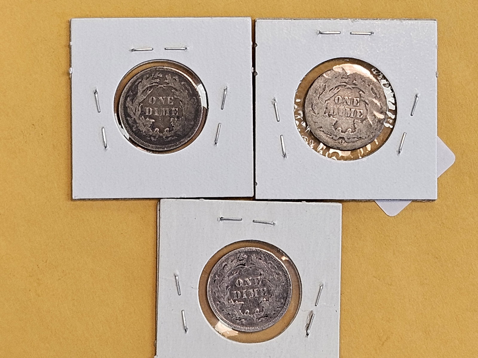 1876, 1891-O and 1890 Seated Liberty Silver Dimes - 5