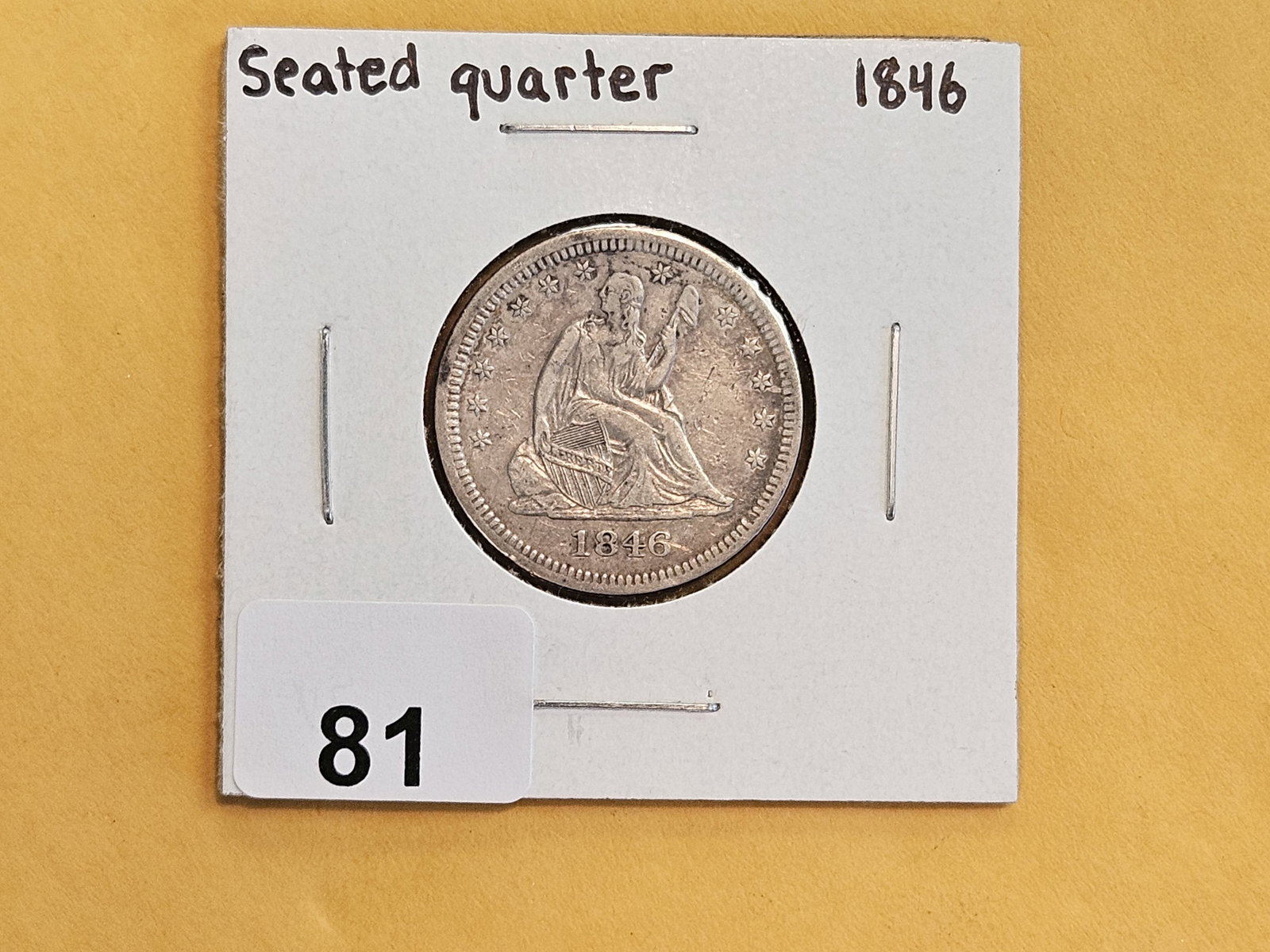 1846 Seated Liberty silver Quarter - 2