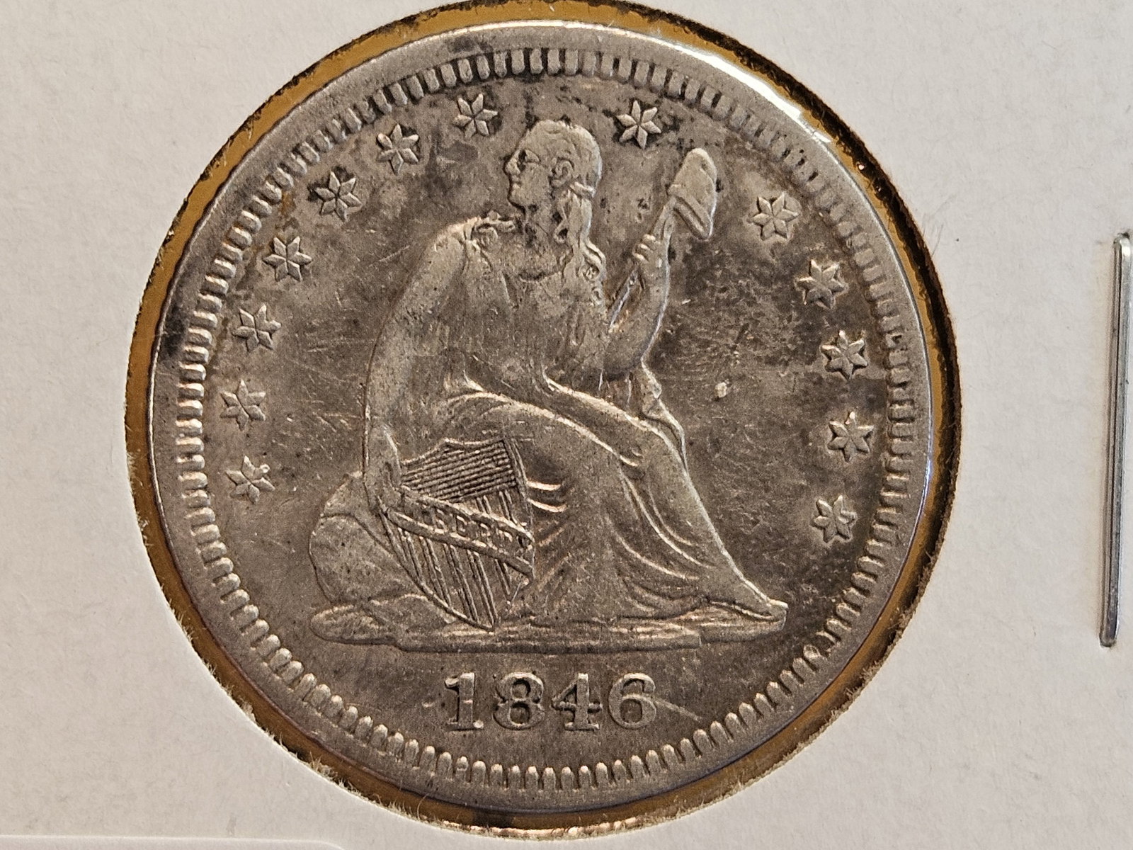 1846 Seated Liberty silver Quarter - 3