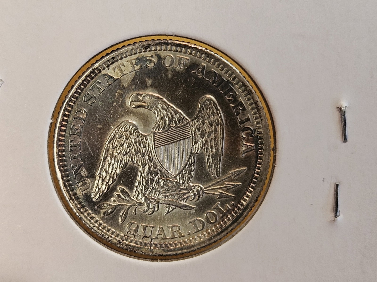 * Brilliant Uncirculated - details 1861 Seated Liberty silver Quarter - 19