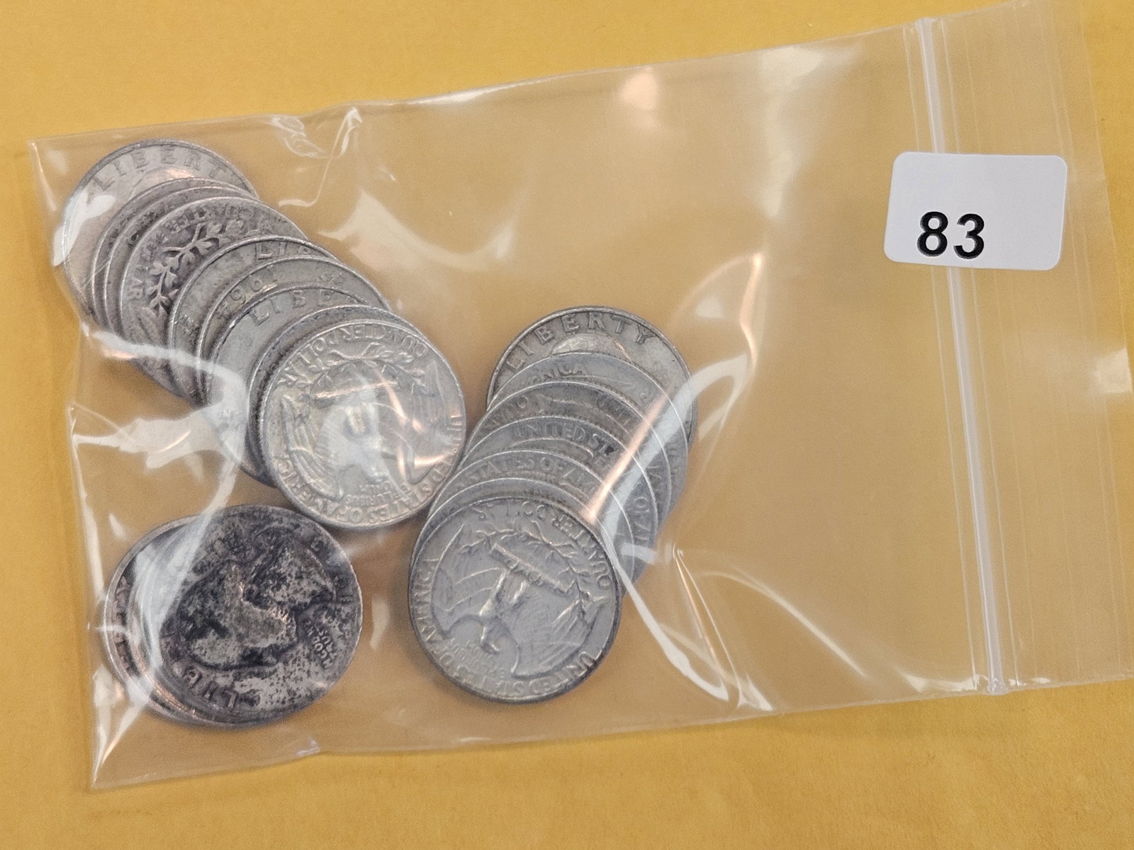 Twenty mixed, silver, Washington Quarters (1 of 2)
