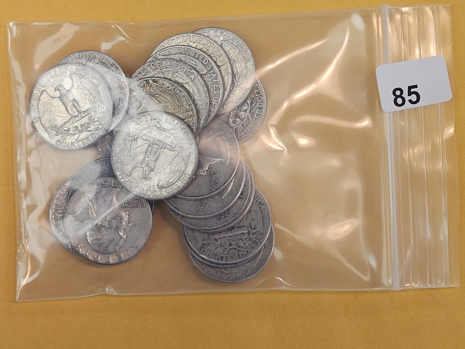 Twenty mixed, silver, Washington Quarters: Circulated 