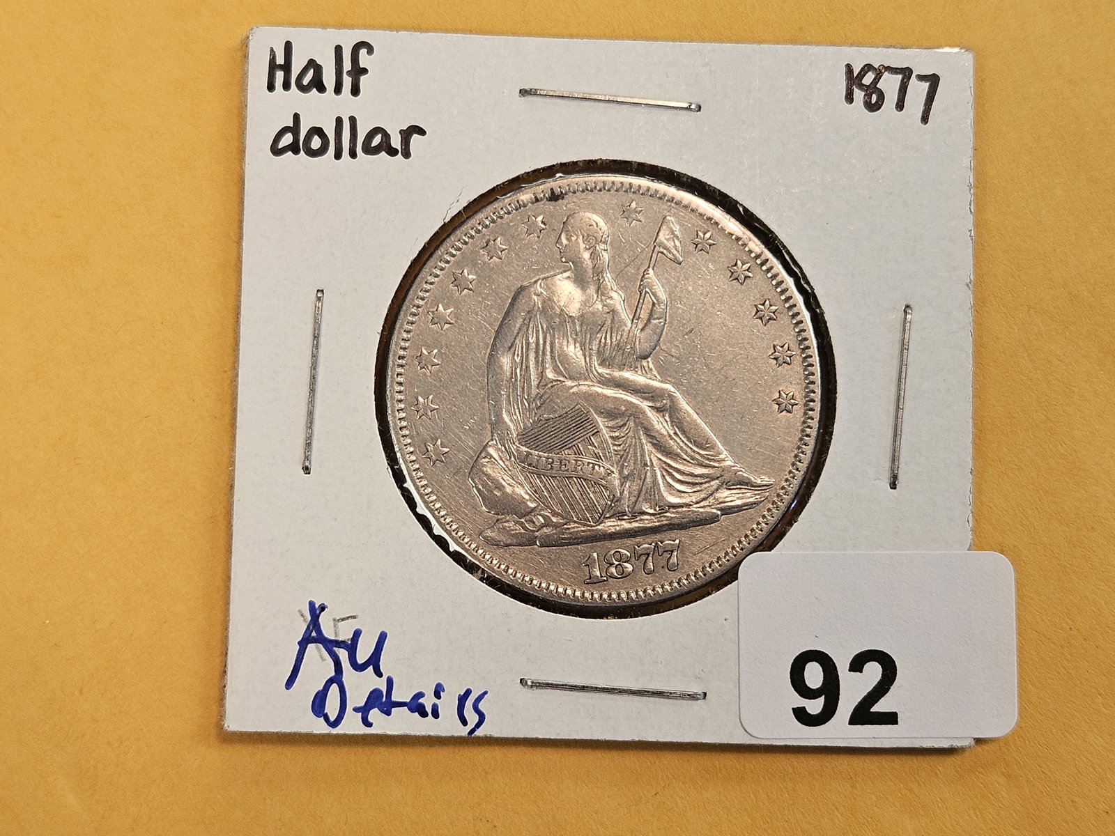 1877 Seated Liberty silver Half Dollar - 2